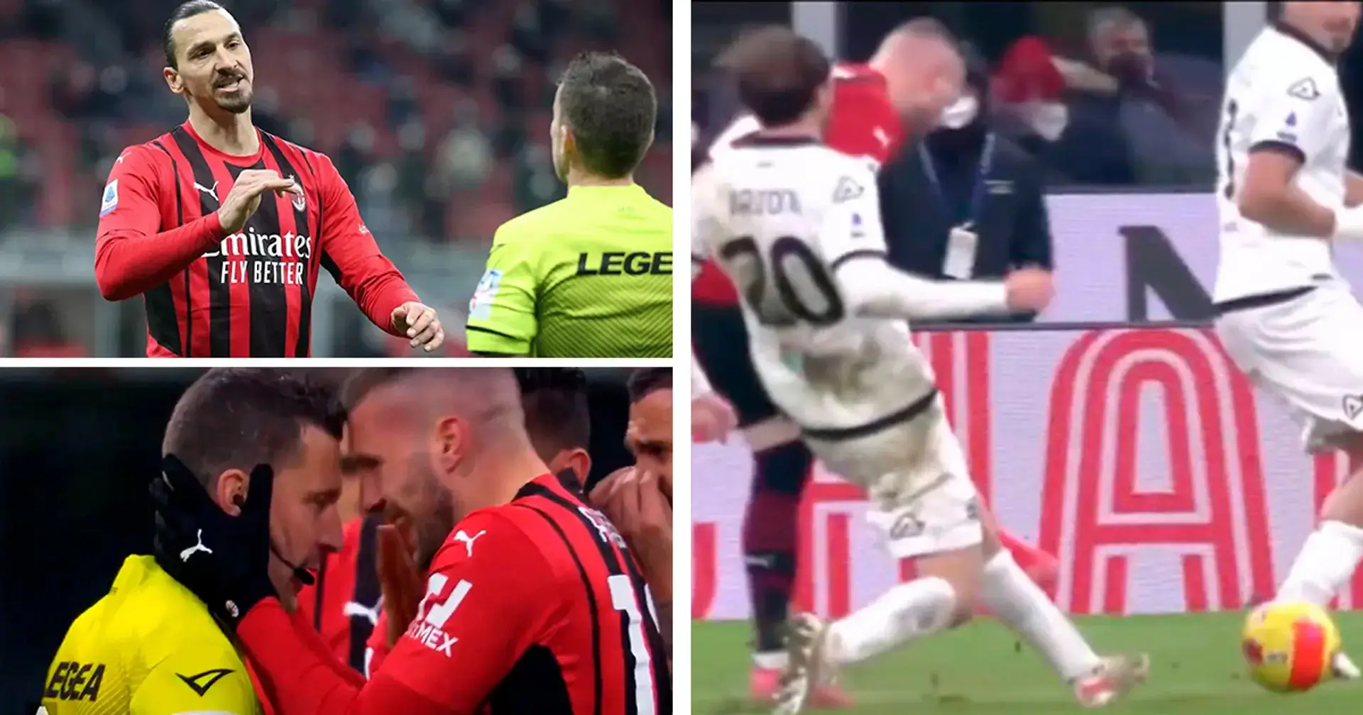 Un árbitro estalla en lágrimas por su fallo en la derrota del Milan e Ibrahimovic le consuela
