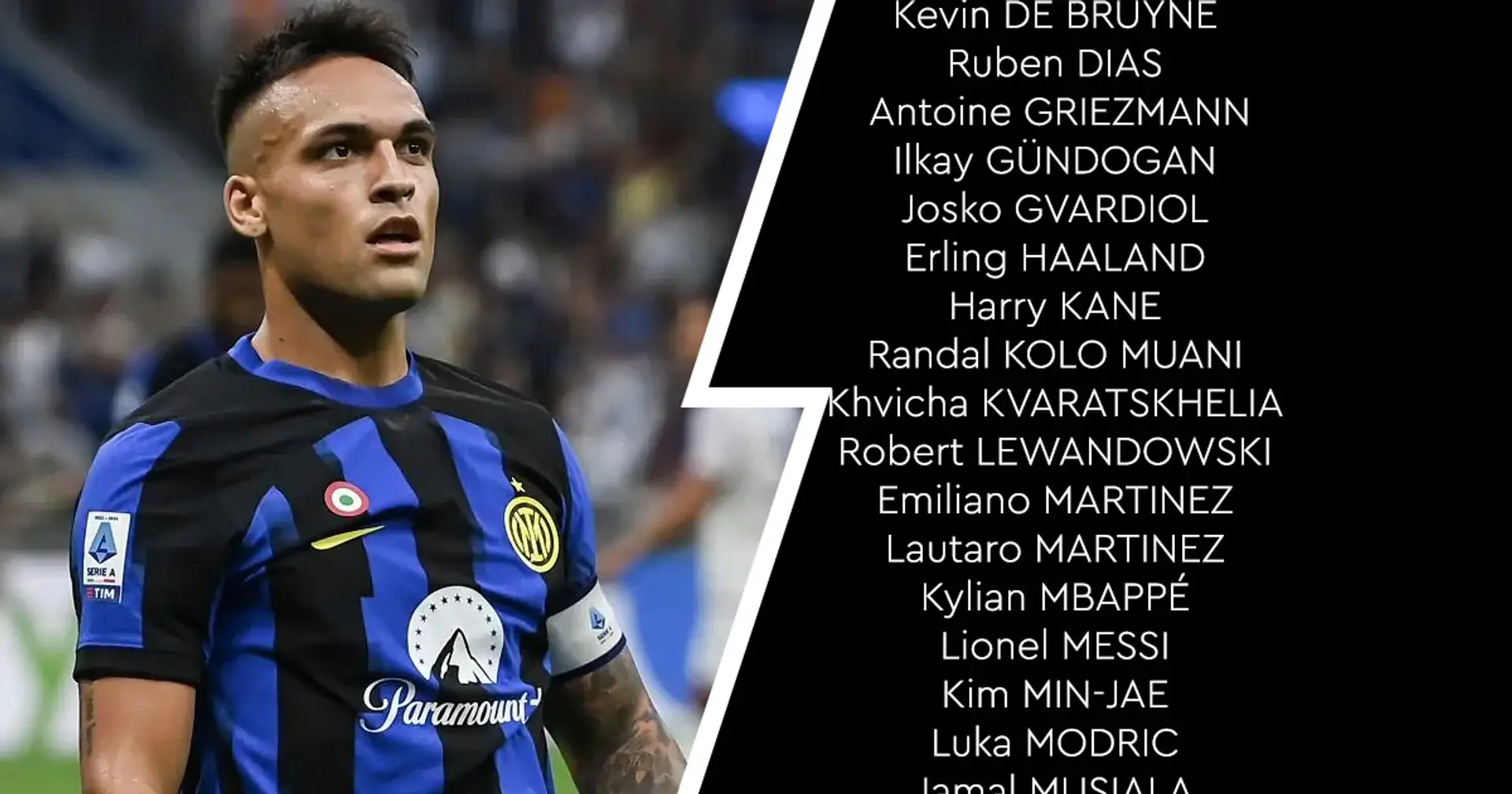 Svelati i 30 candidati per il Pallone d'Oro: ci sono 2 giocatori dell'Inter