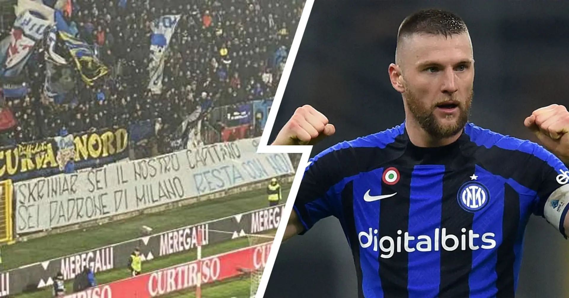 La Curva Nord si schiera con Milan Skriniar: bellissimo striscione dedicato al capitano dell'Inter