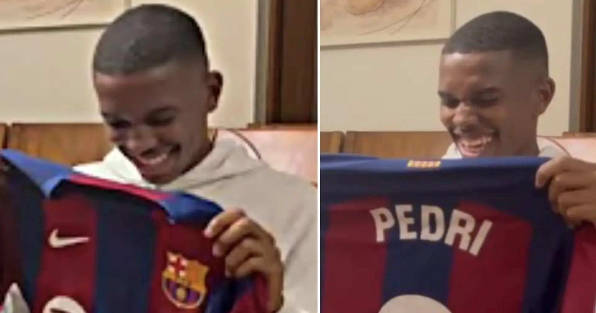 16-year-old Palmeiras talent gifted Barca jersey, his priceless reaction caught on camera