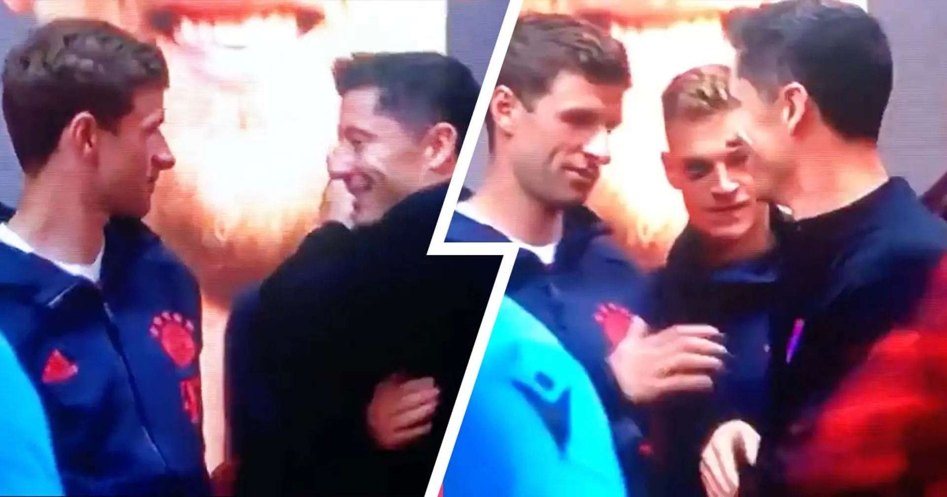 Lewandowski's awkward reaction to meeting Muller in tunnel spotted