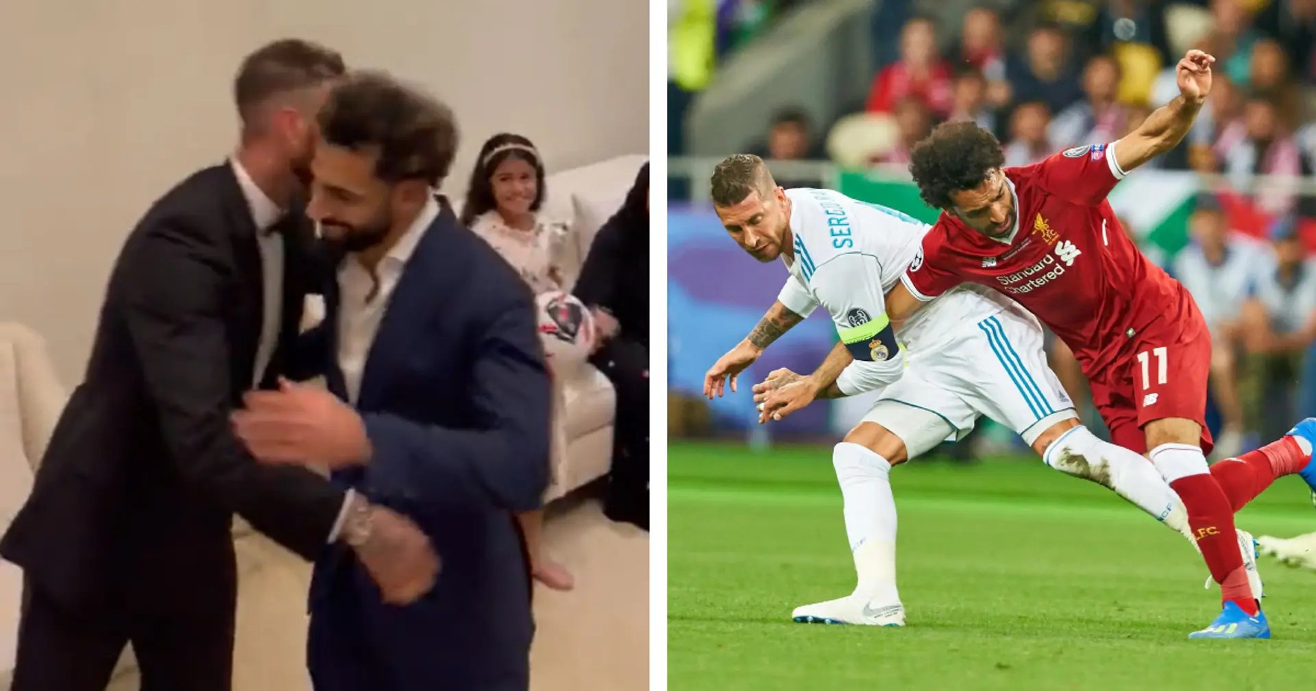 Mo Salah shares hug with Sergio Ramos four years after Champions League final injury