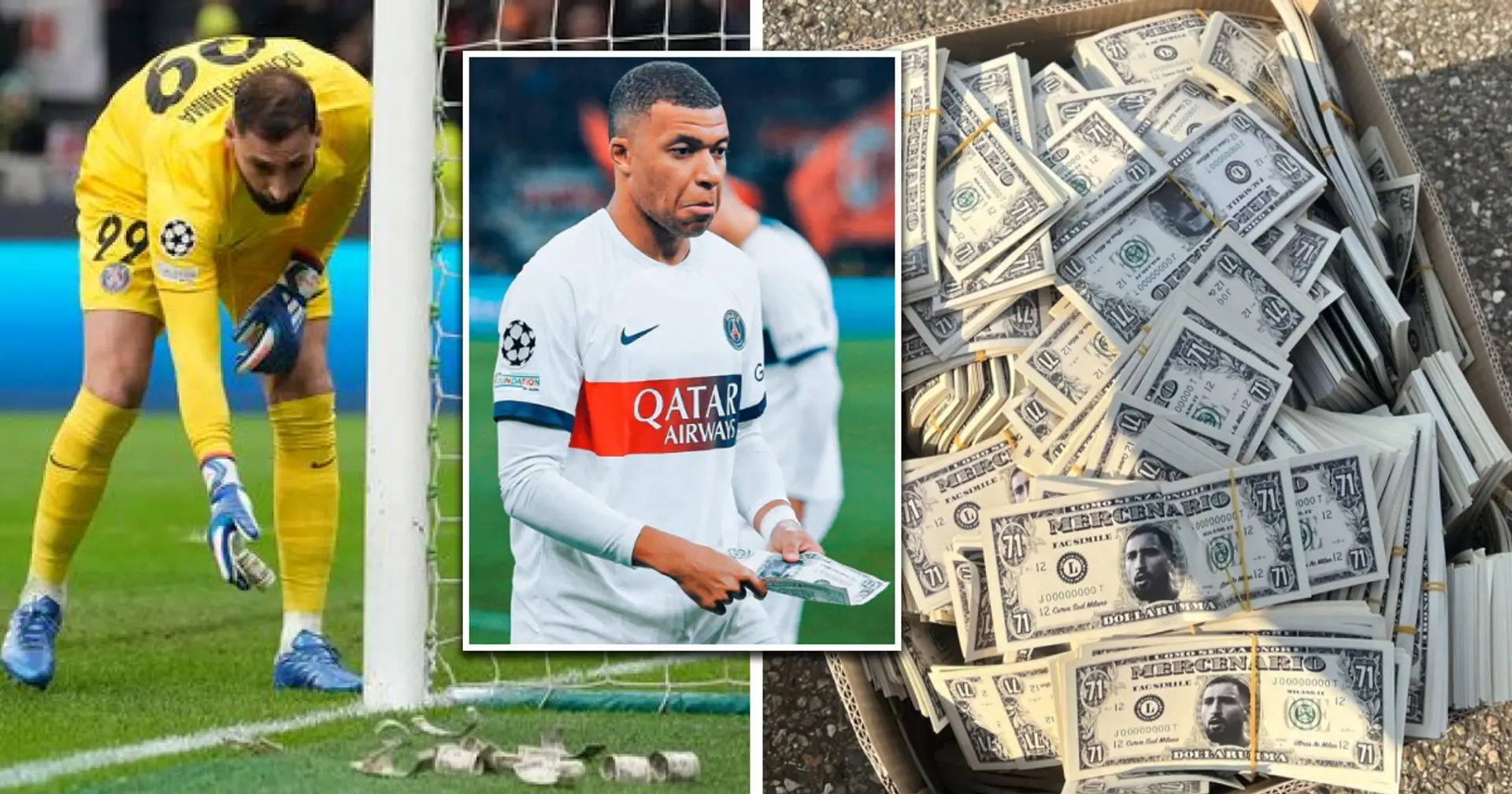 Gianluigi Donnarumma showered with 'Dollarumma' money by Milan fans -- Mbappe's reaction spotted 