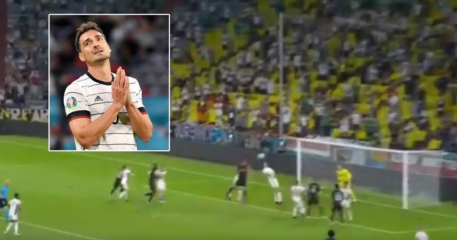 Das hätte der Ausgleich sein können: Mats Hummels trifft die Latte im Duell gegen Ungarn