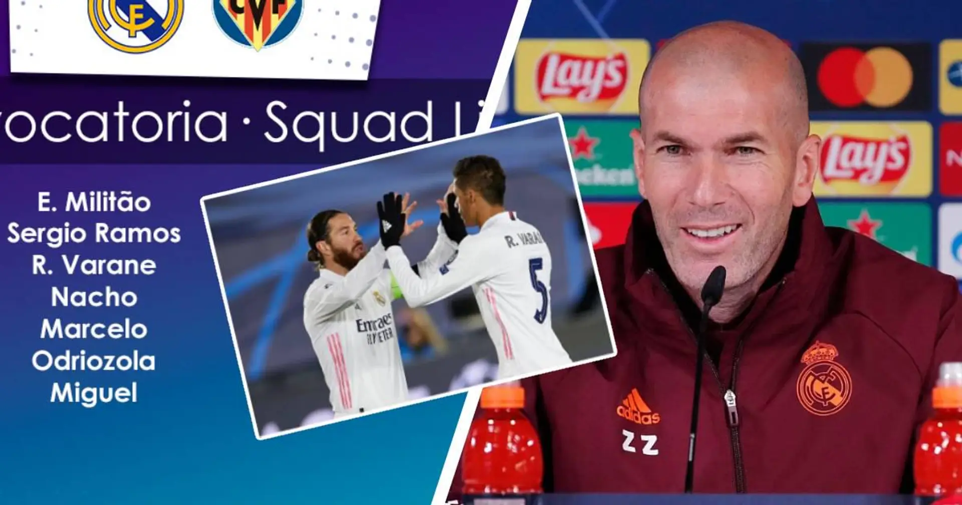 عودة راموس وفاران ، : ريال مدريد يكشف عن قائمة فريقه في مباراة فياريال