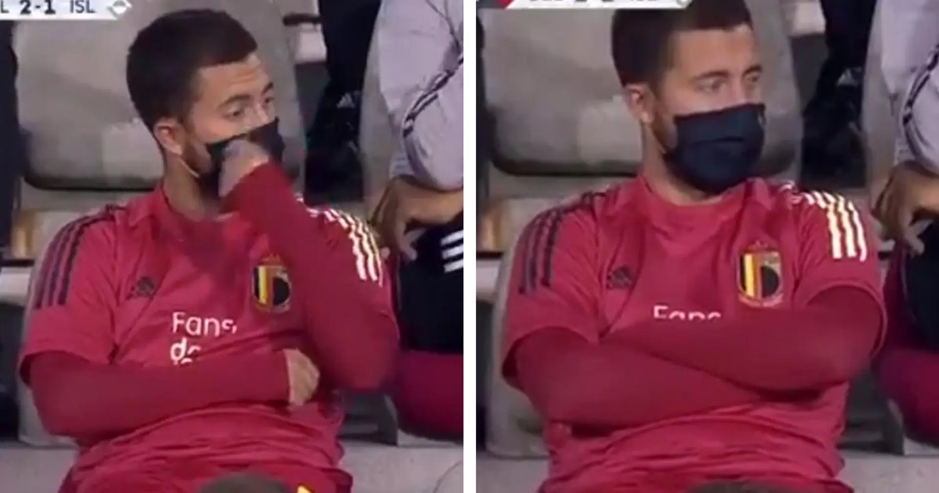 Portez votre masque correctement! Hazard demande au staff belge de se conformer aux règles lors de la rencontre de la Ligue des Nations