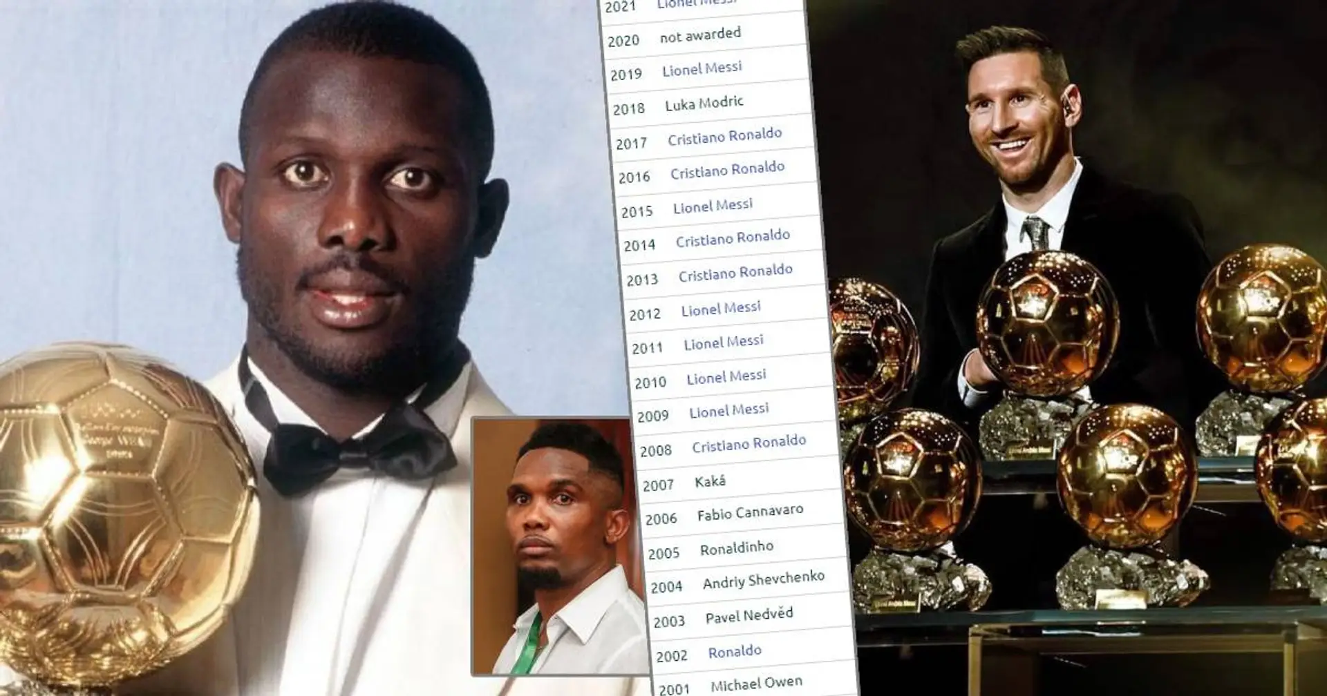 Eto'o über Ballon d'Or: "Wenn du ein afrikanischer Spieler bist, ist es für dich schwieriger zu gewinnen"