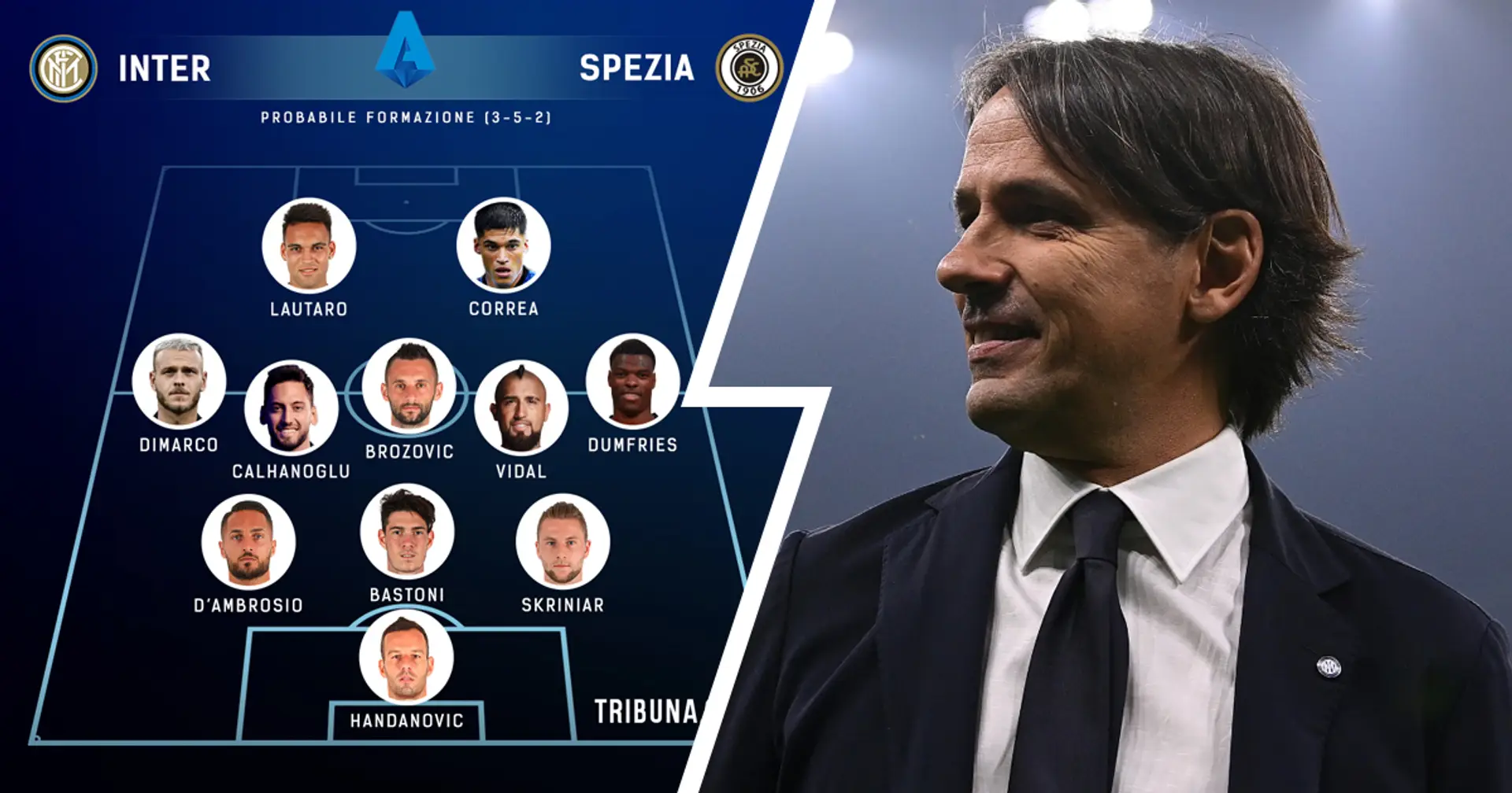 Inter vs Spezia, probabili formazioni e ultime notizie: ampio turnover per Inzaghi, davanti Correa e Lautaro dal 1'