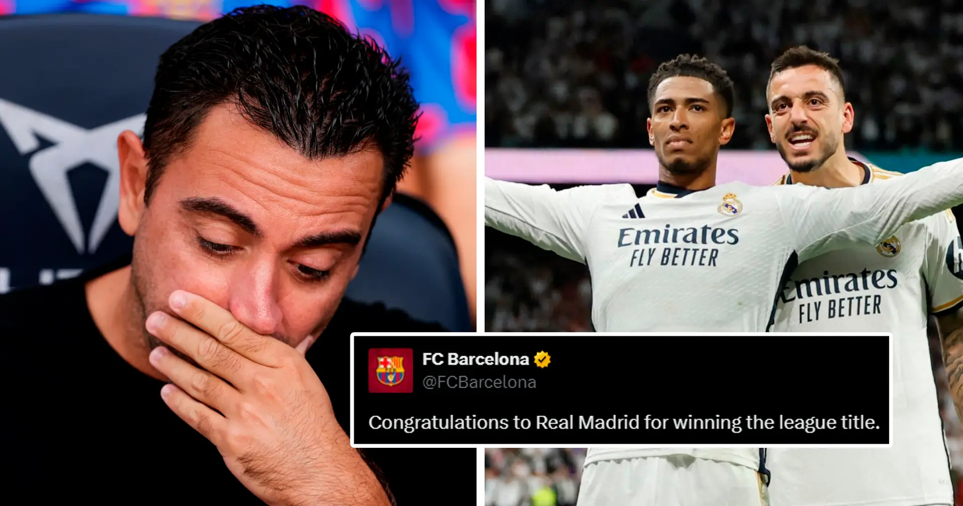 'Congratulations FC': fans react as Barcelona congratulate Real Madrid on winning La Liga title