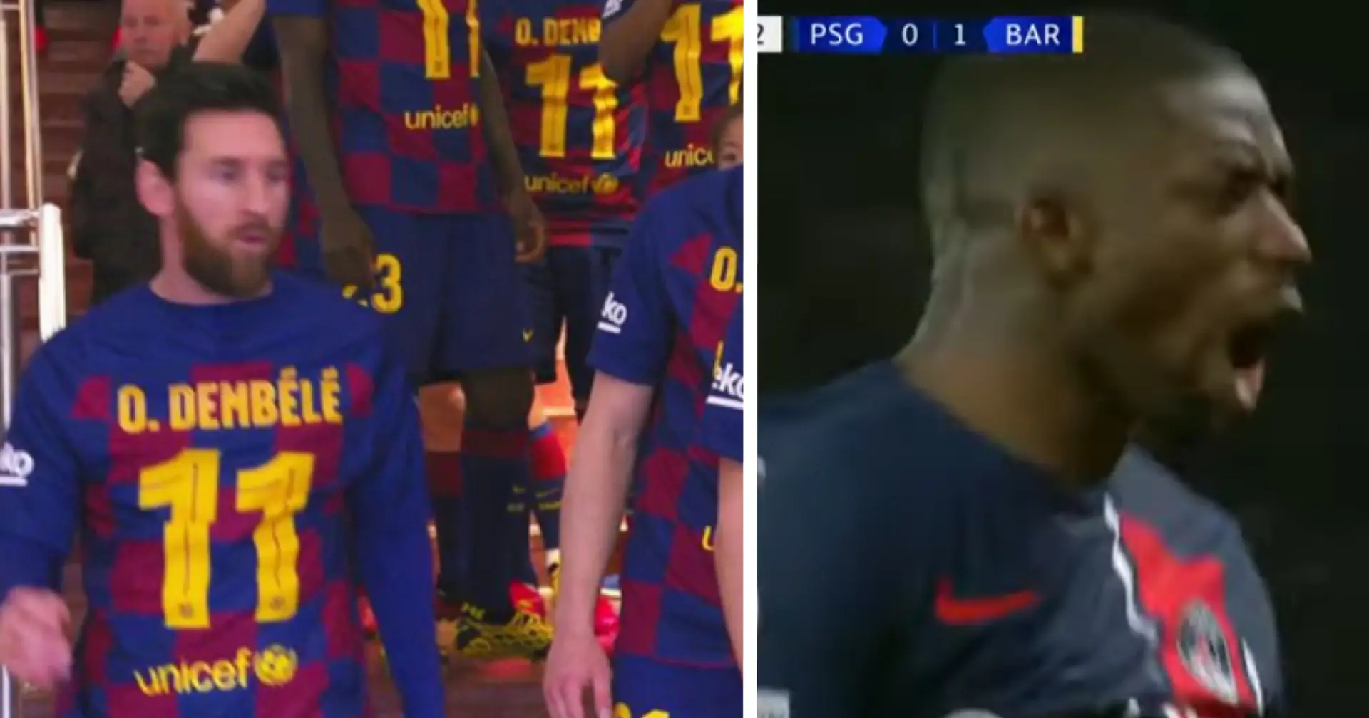 Pic of Messi and entire Barca squad wearing Dembele jerseys go viral