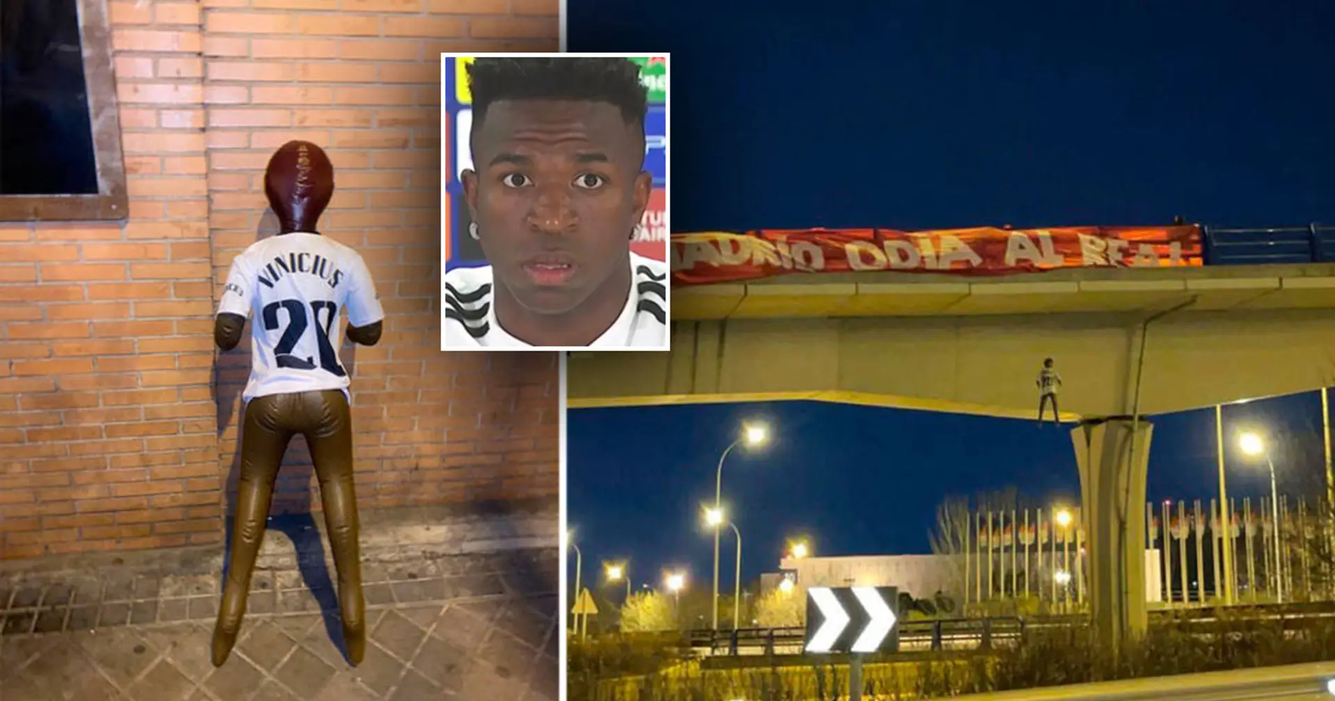 Atletico fans hang Vinicius doll on a bridge, send hateful message