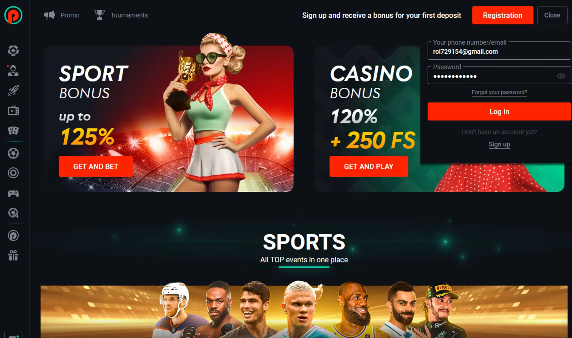 Bet on red login