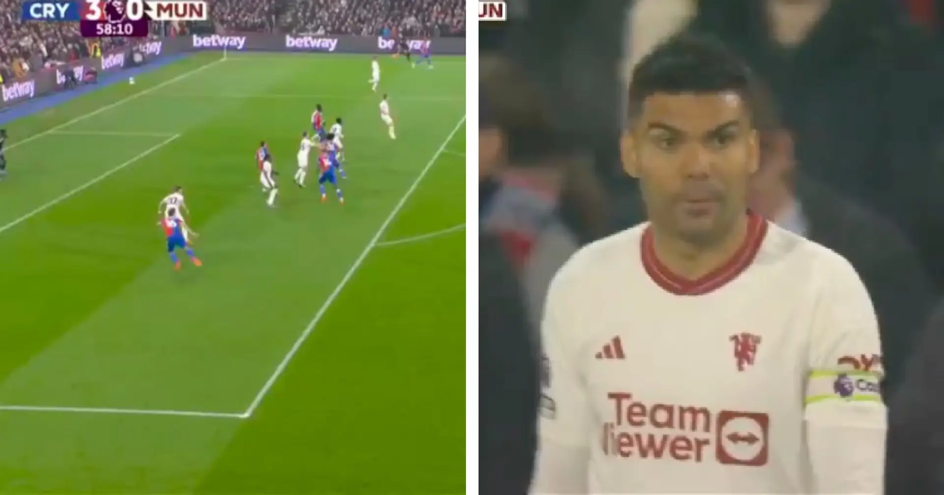 Man United player caught napping for Palace third goal - not Casemiro this time