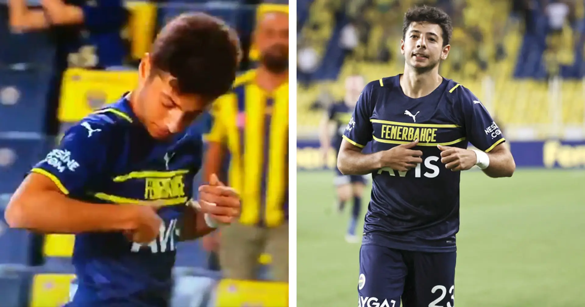 Un jugador del Fenerbahçe intenta besar el escudo pero el nuevo diseño de Puma no lo incorpora