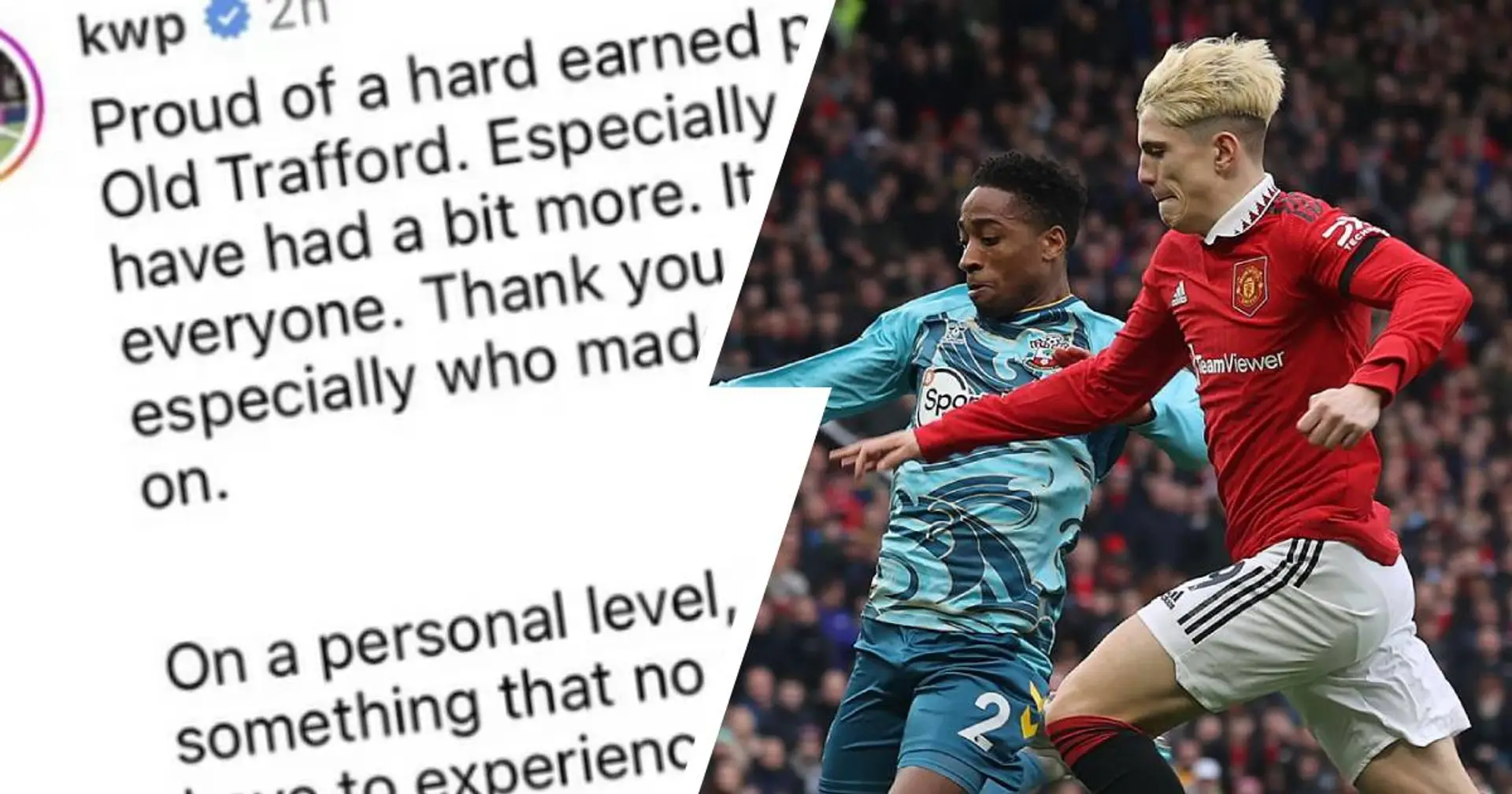 Kyle Walker-Peters receives support from Garnacho after racial abuse at Old Trafford