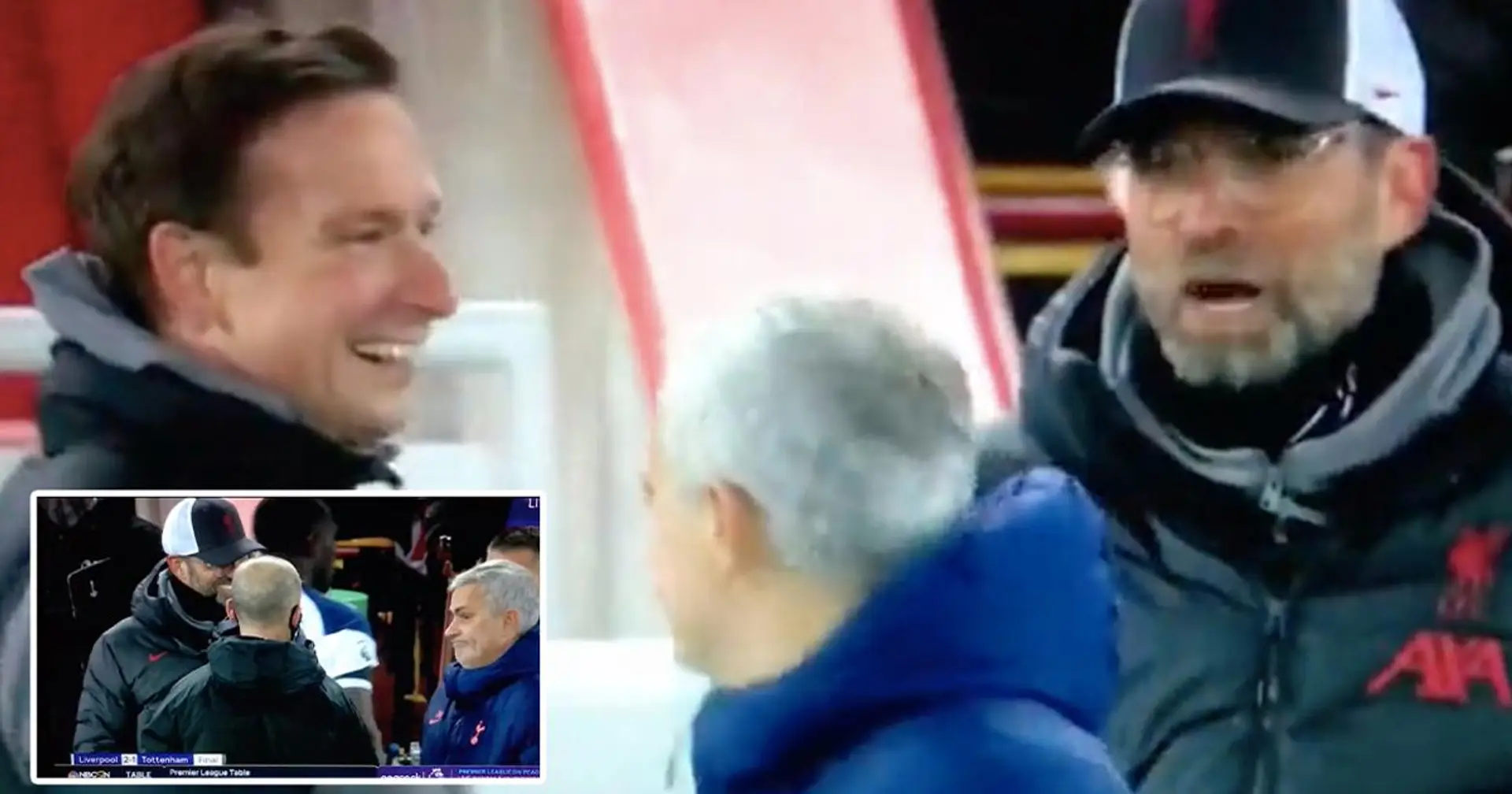 Captado por la cámara: la reacción de Jurgen Klopp al comentario de Mourinho tras el pitido final