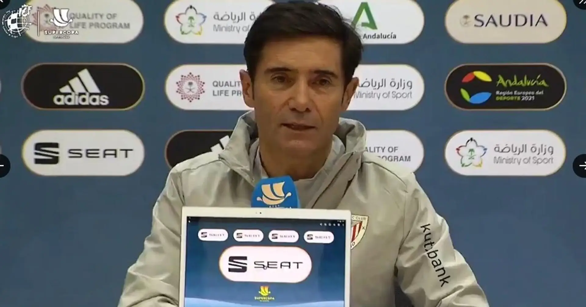 Marcelino, entraîneur de l'Athletic Bilbao:  "Le Real Madrid est le favori, mais nous sommes convaincus que nous pouvons gagner''
