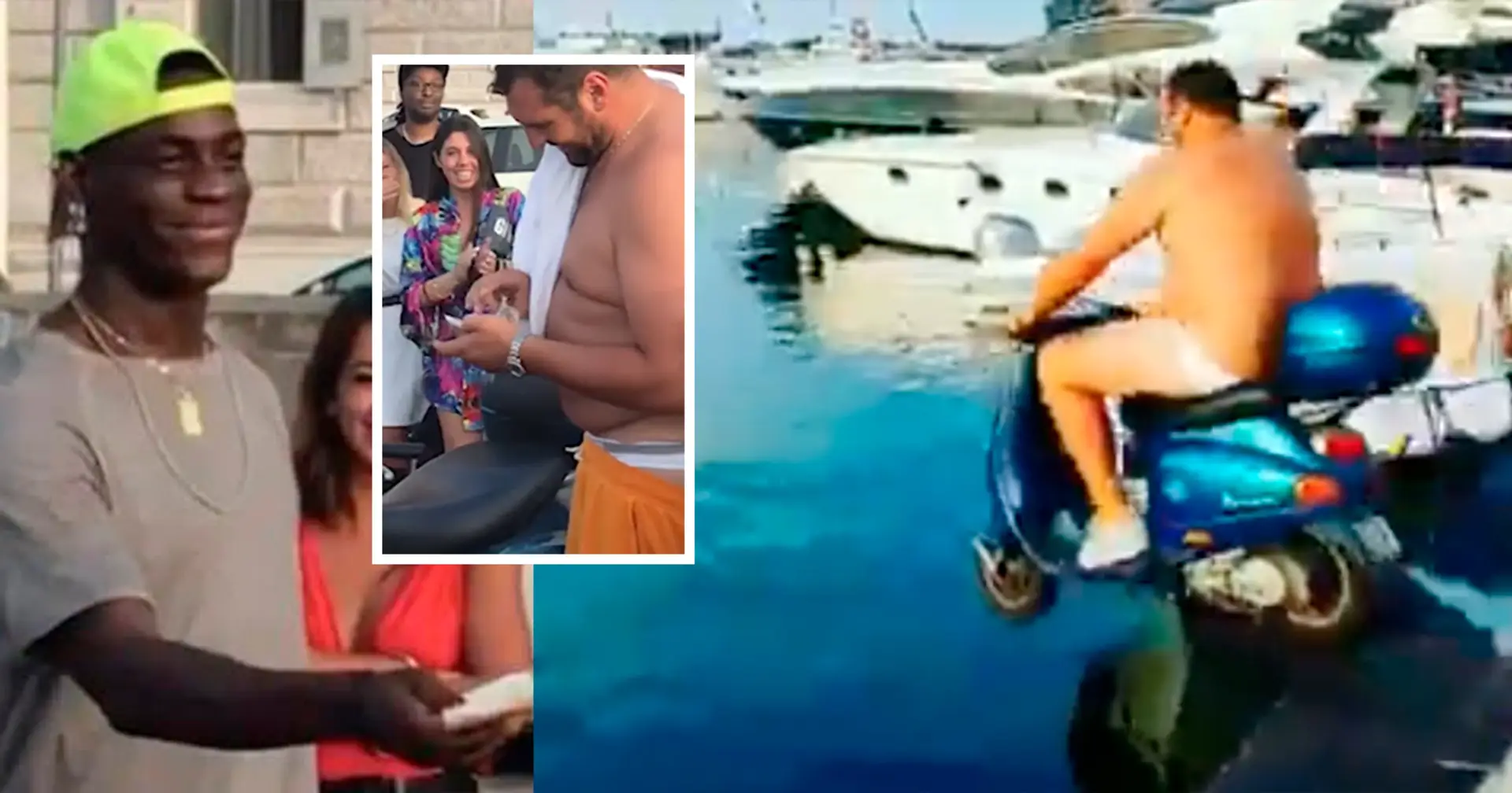 Mario Balotelli zahlt dem Barbesitzer 2000 Euro, damit er sein Moped ins Meer fährt