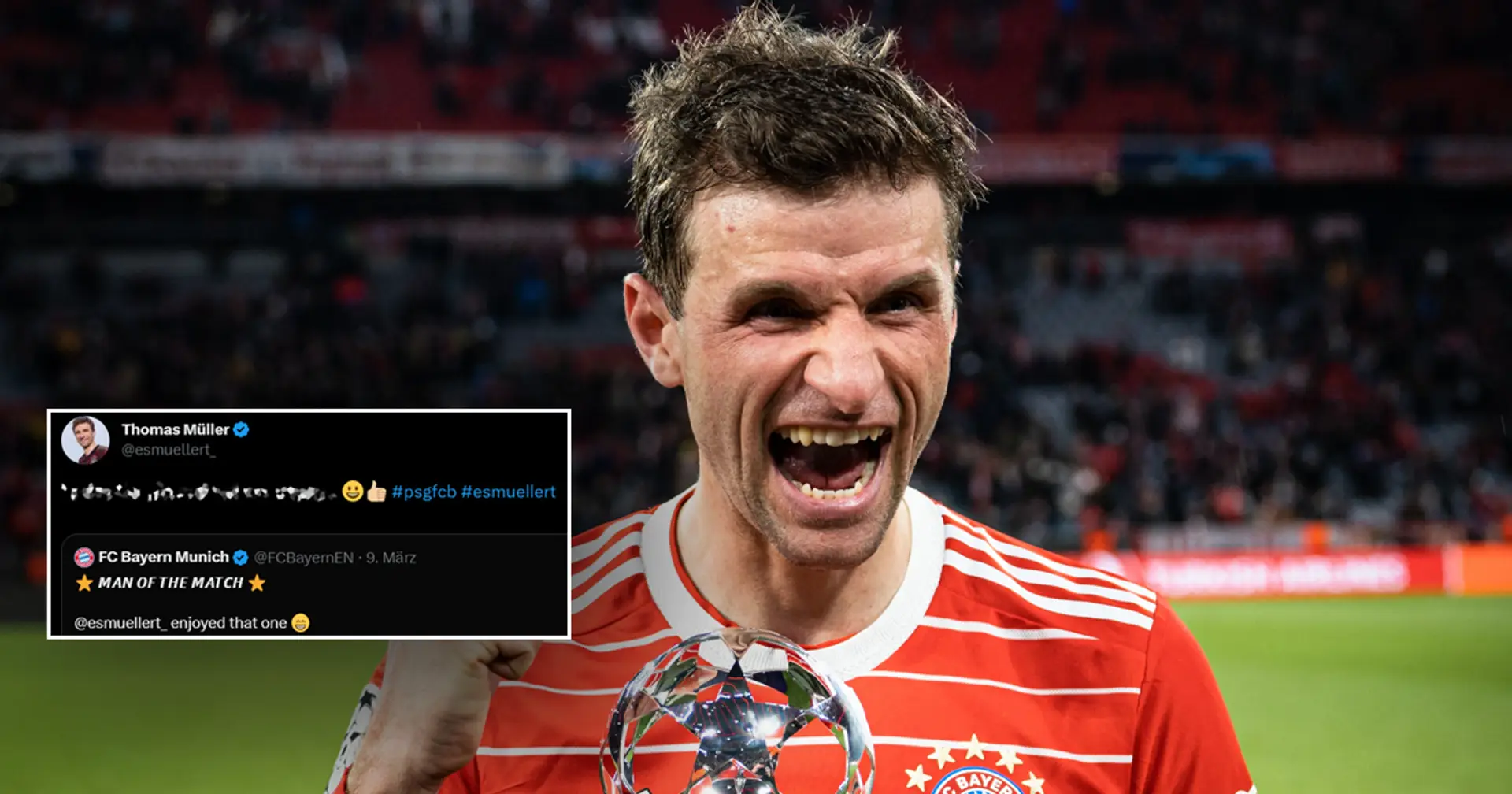 Müller bleibt Müller: Seine Reaktion auf "Spieler des Spiels"-Auszeichnung gegen PSG ist unbezahlbar