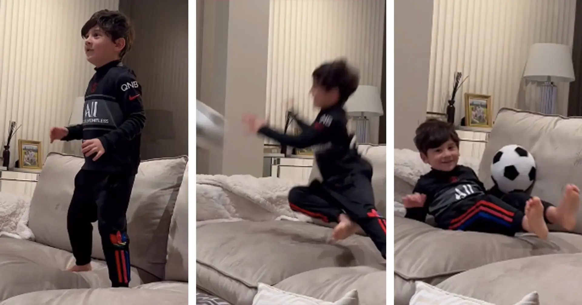 Messi's son Ciro shows great reflexes as Leo tests him as goalie