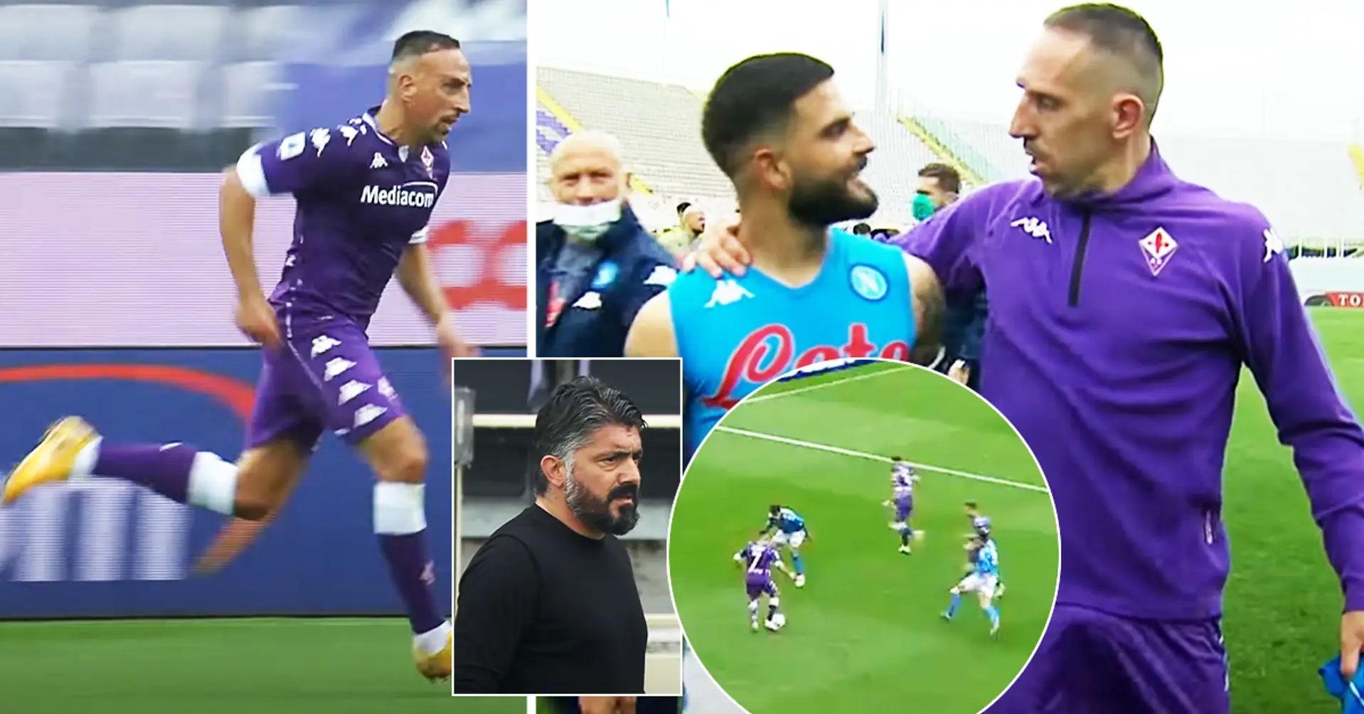 38-year-old Franck Ribery terrorizes the whole Napoli defence with incredible dribbling