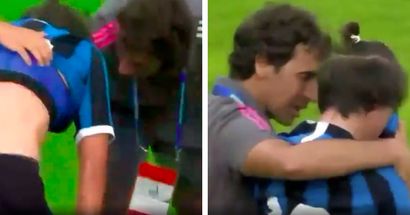 Touching gesture from Raul as youth manager comforts distraught Inter youngster after defeat