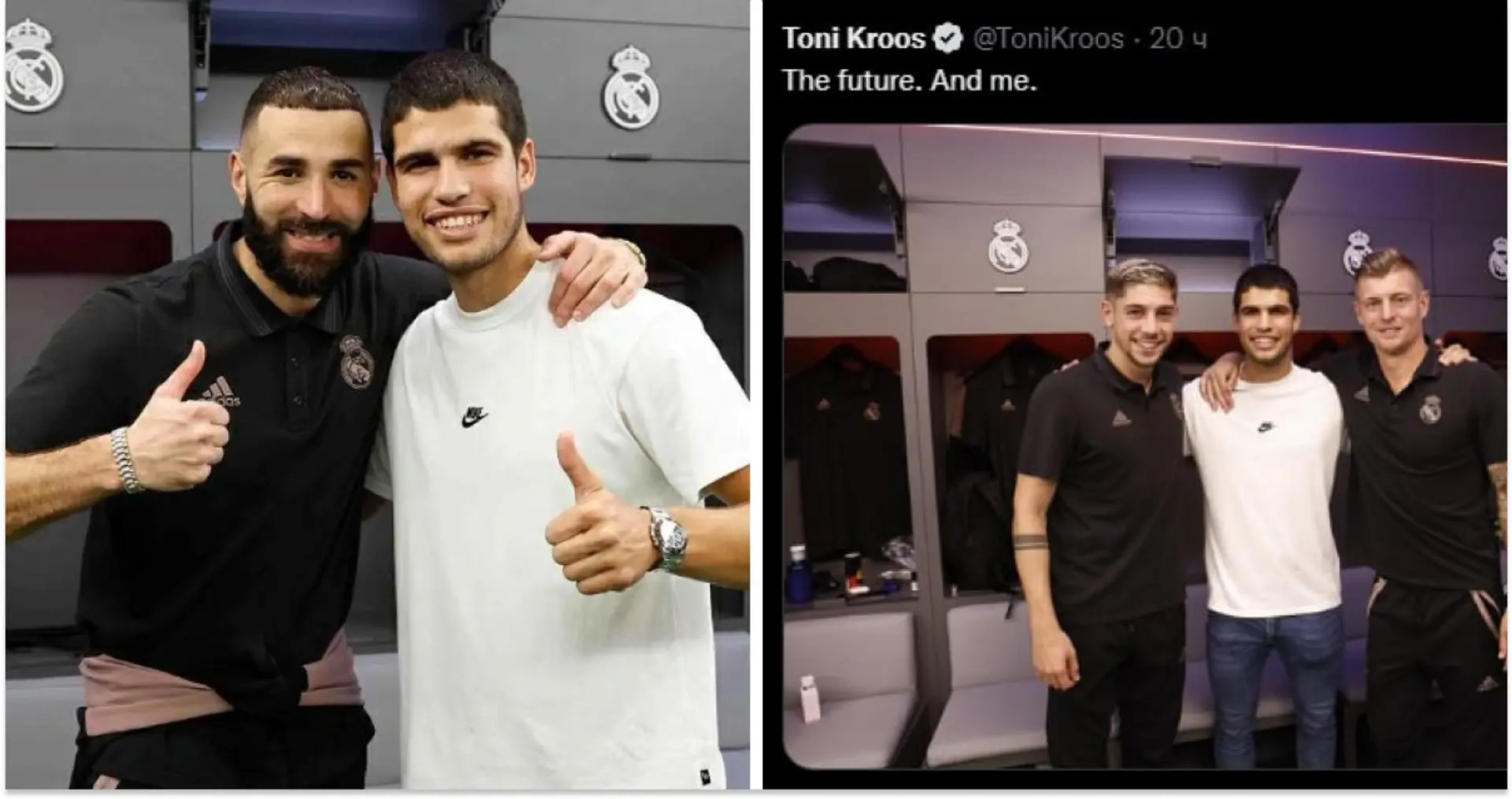 5 best pics as tennis rising star Carlos Alcaraz meets Real Madrid players after Elche win