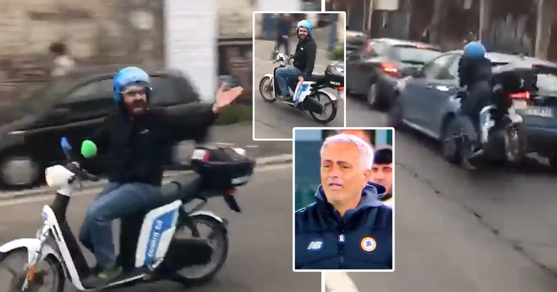 Un supporter de l'AS Roma se moque des fans de Leicester City avant de heurter une voiture de manière hilarante
