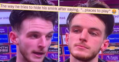 Fans confident Rice 'flirts' with United as he hails Old Trafford in post-match interview