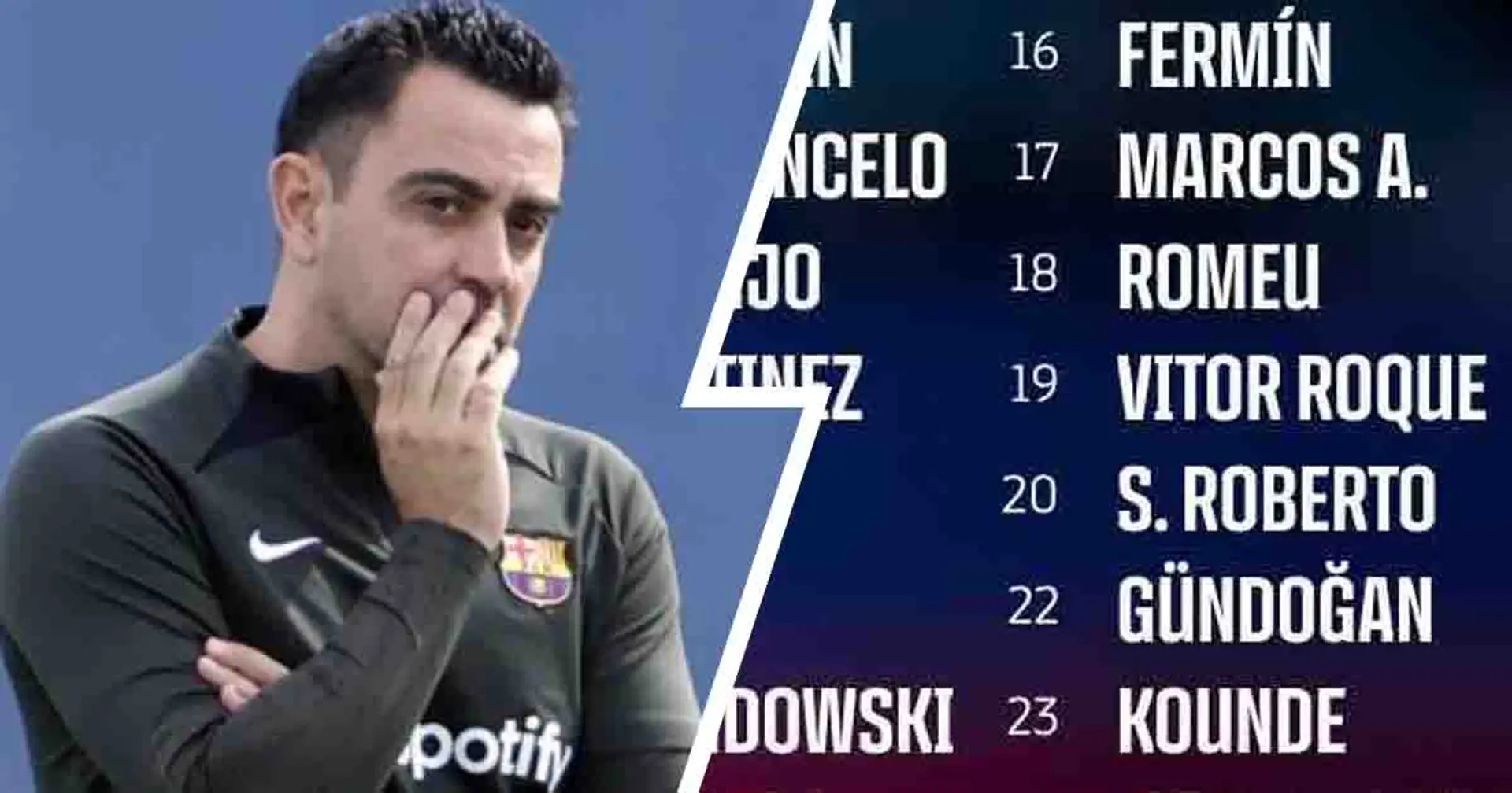 Xavi names 22-man squad for Real Sociedad clash