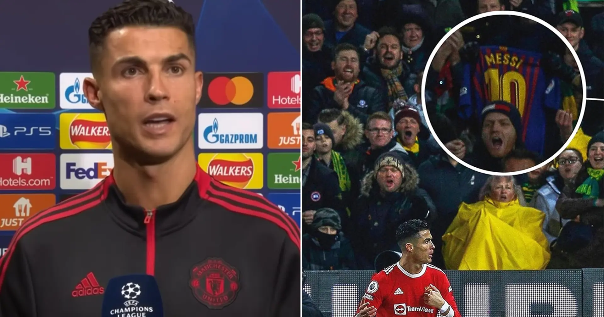 Filmé : un fan de Norwich distrait Cristiano Ronaldo avec un maillot Messi