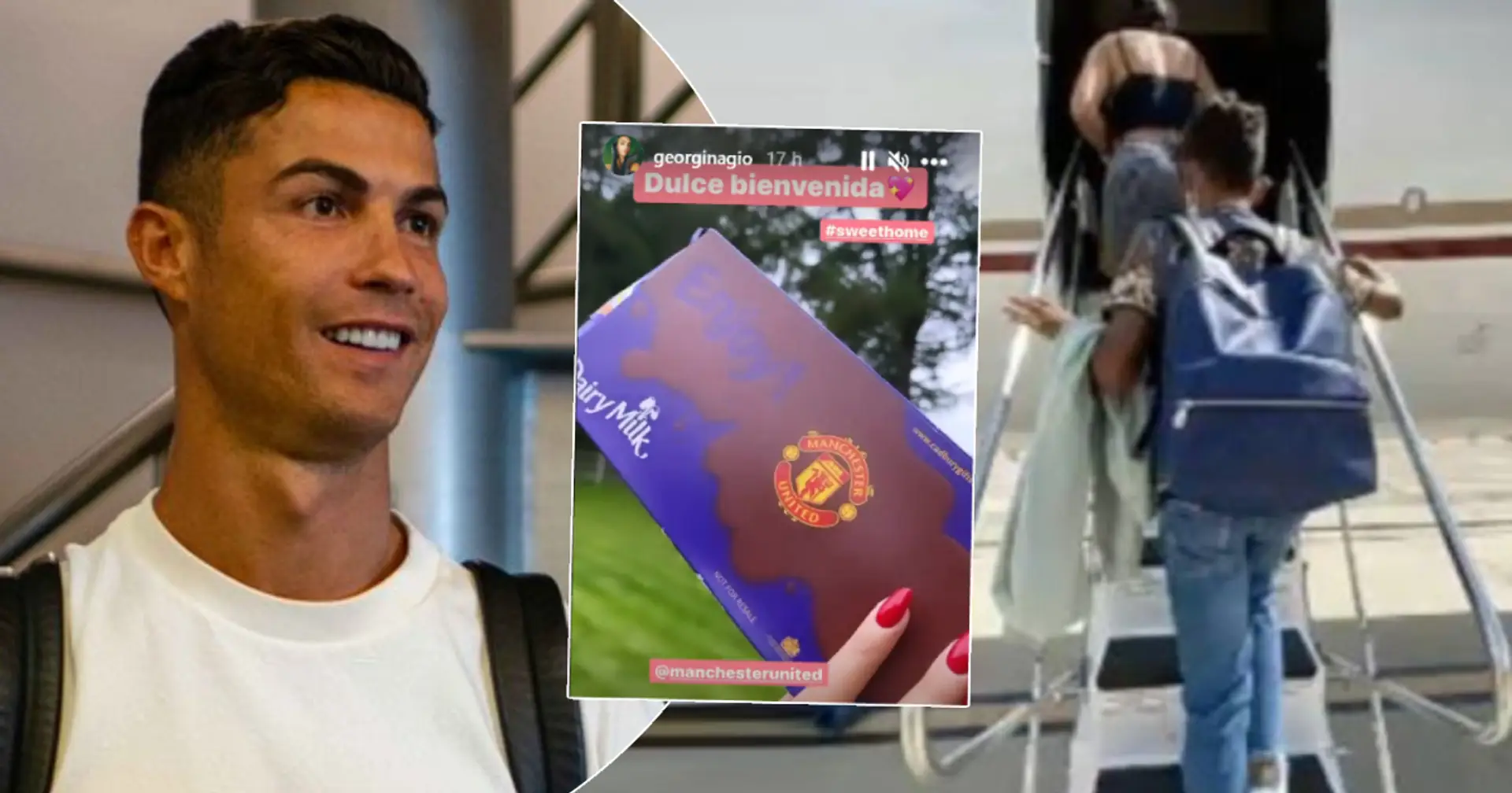 Cristiano Ronaldo aperçu à l'aéroport de Manchester, accueilli par un ex-coéquipier de United