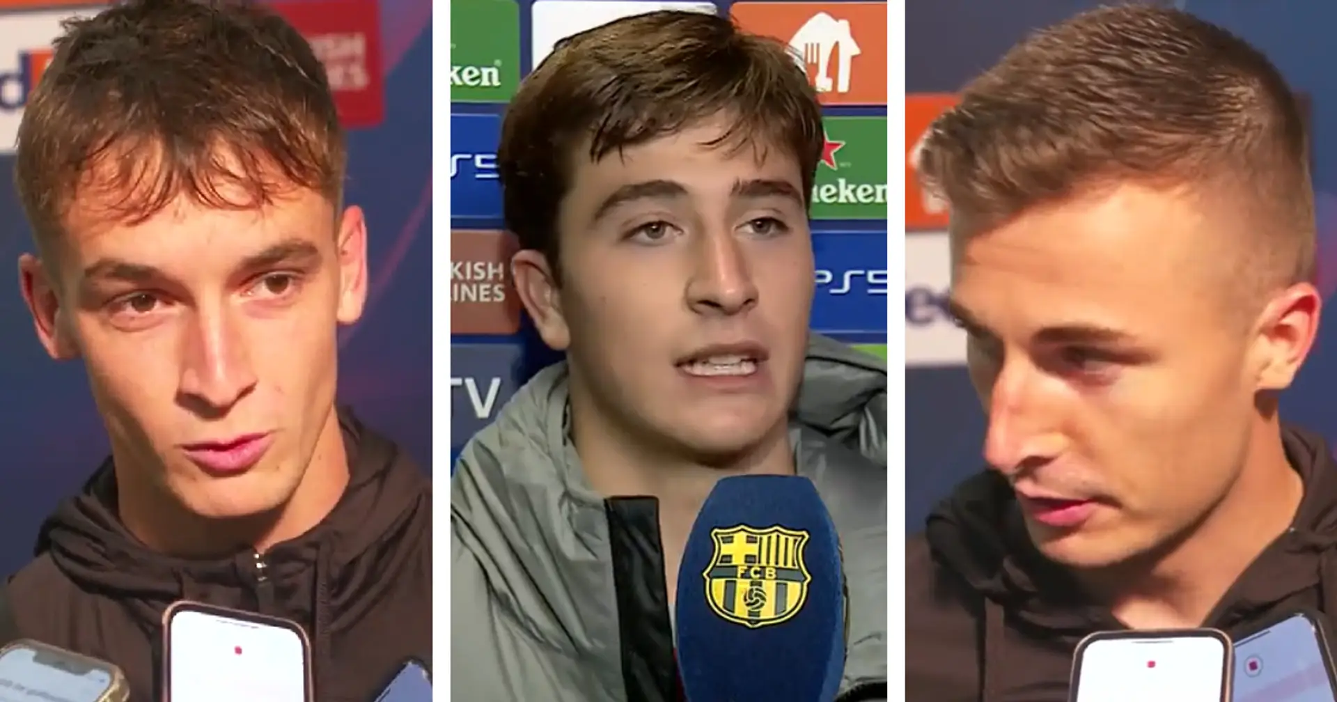 Pena, Torre, Casado react to making full senior debut for Barca in Plzen win