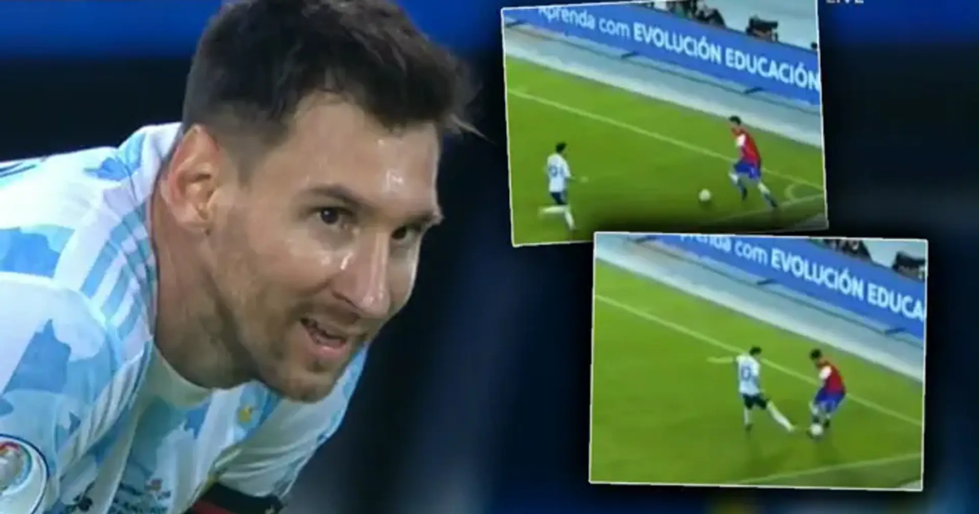 Un defensa de Chile avergüenza a Leo Messi con gran habilidad cerca de su propia área de penalti