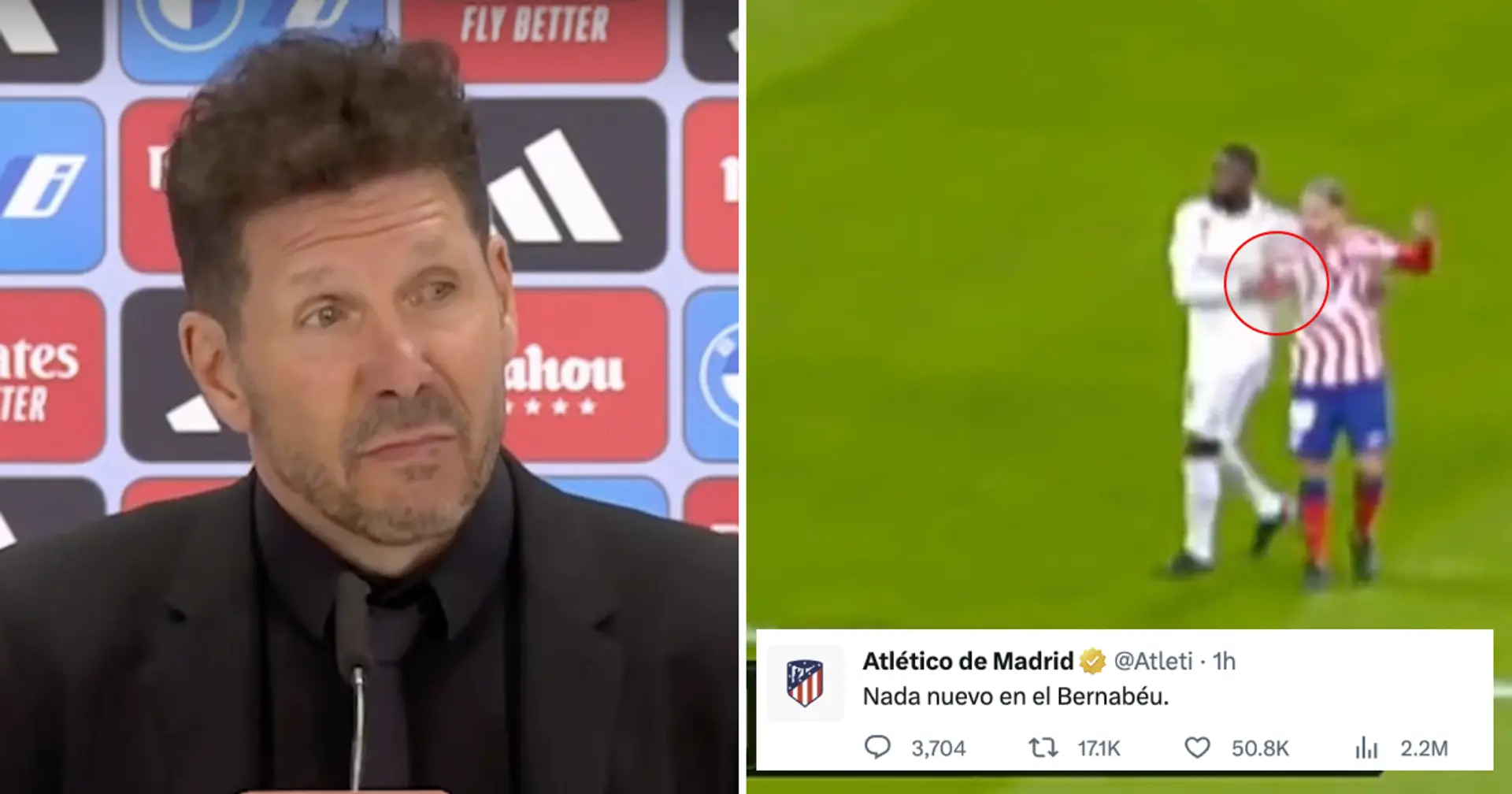 "Rien de nouveau à Bernabeu": l'Atletico se plaint du carton rouge de Jimenez et envoie un message provocateur sur Twitter