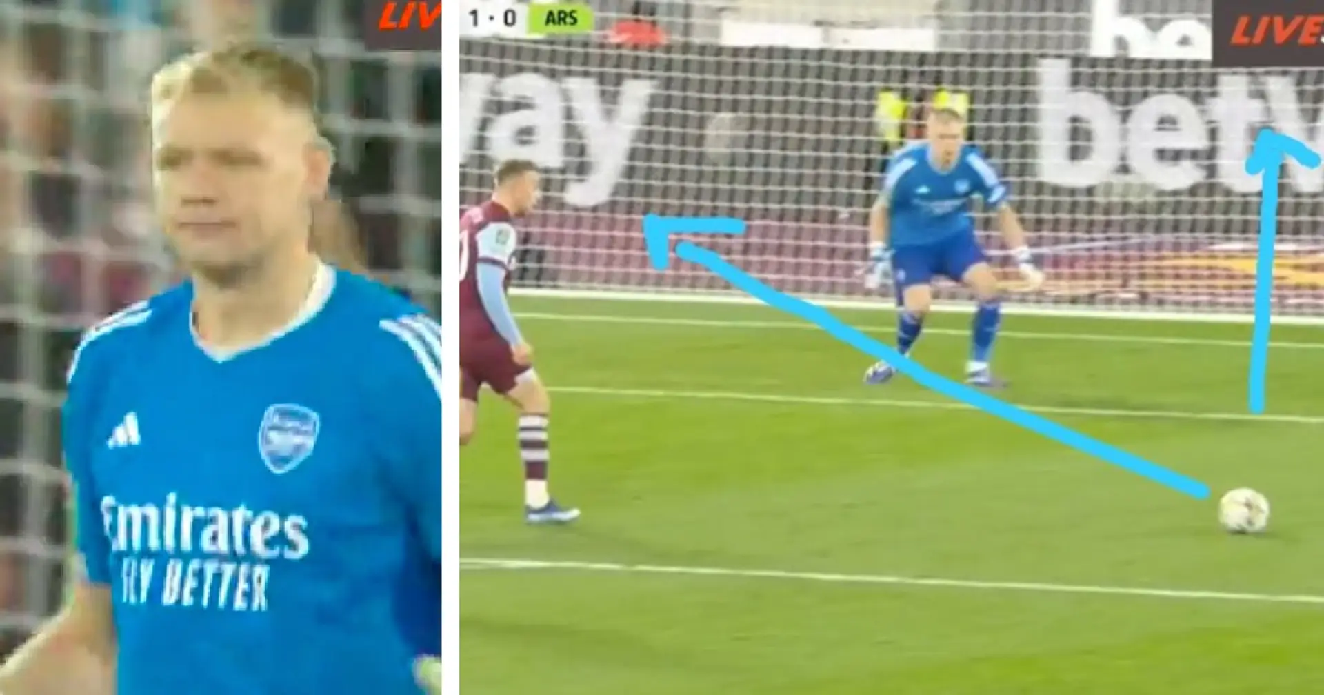 SPOTTED: One key moment Aaron Ramsdale showed his class against West Ham