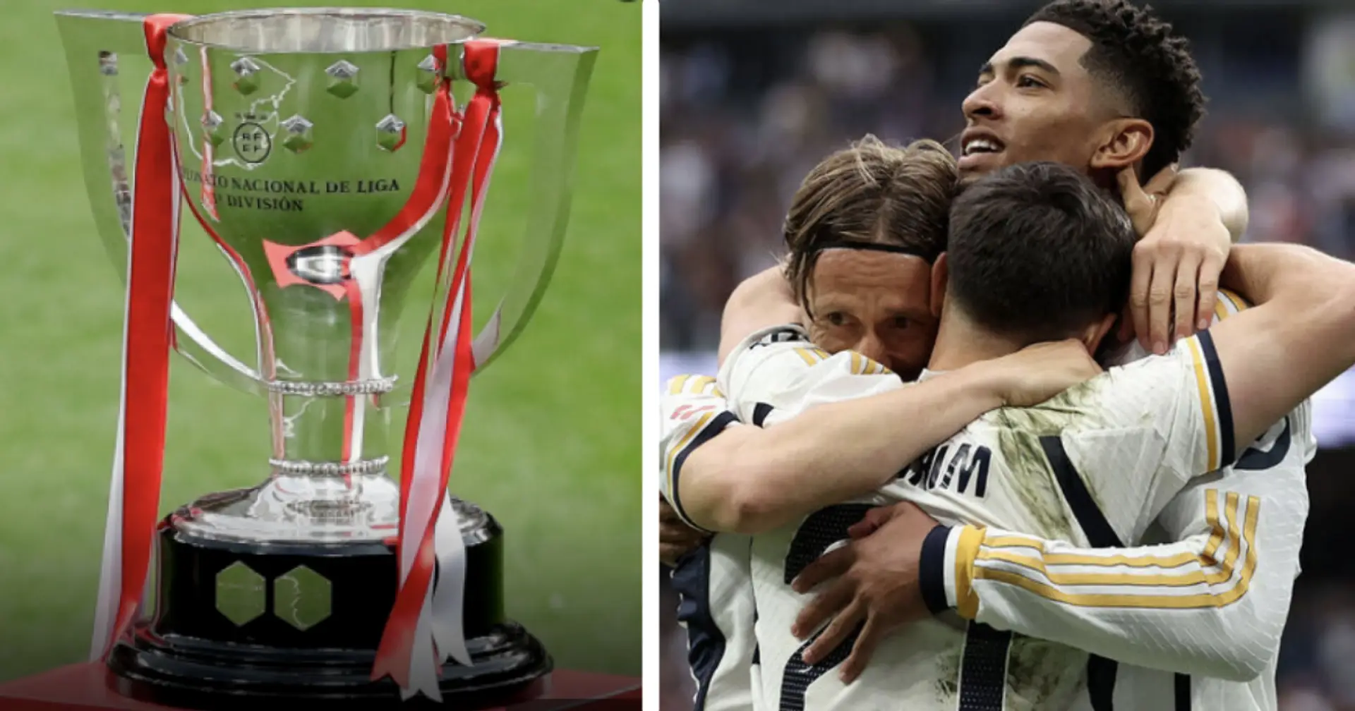 What's the difference in number of La Liga titles won between Real Madrid and Barcelona?