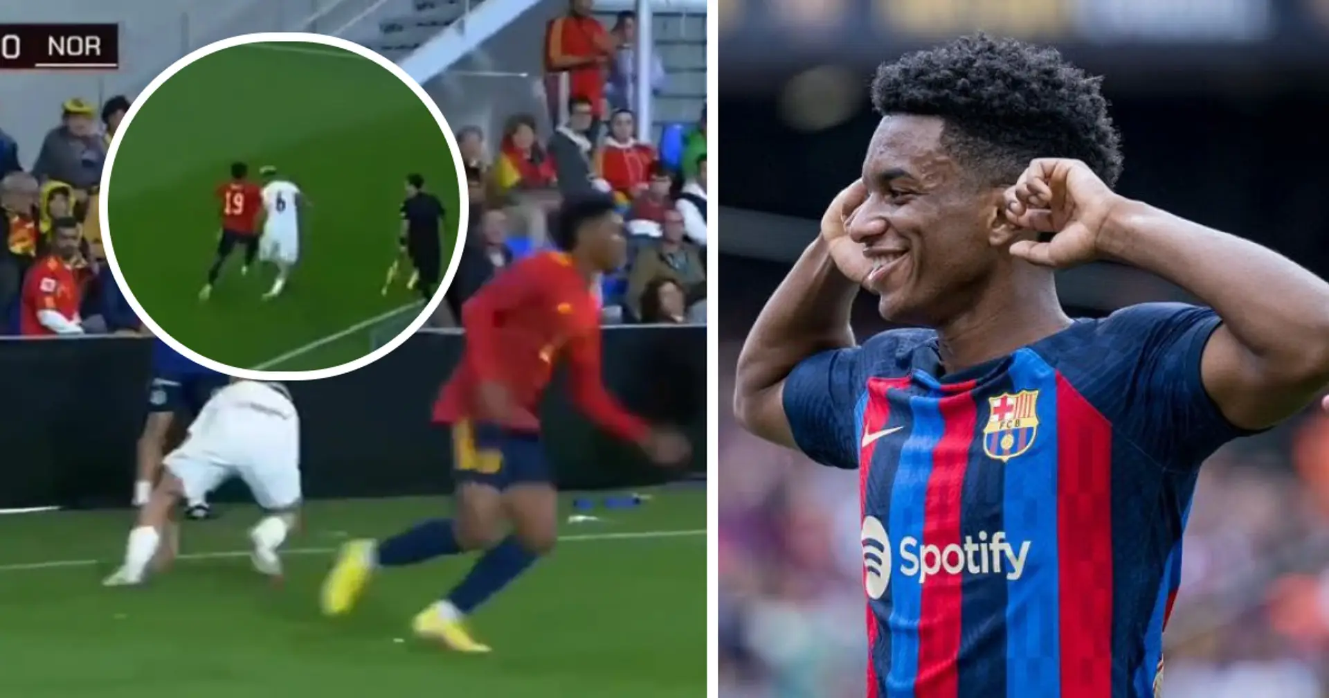 'He can be a monster' - Balde spotted showing incredible speed v Norway U21