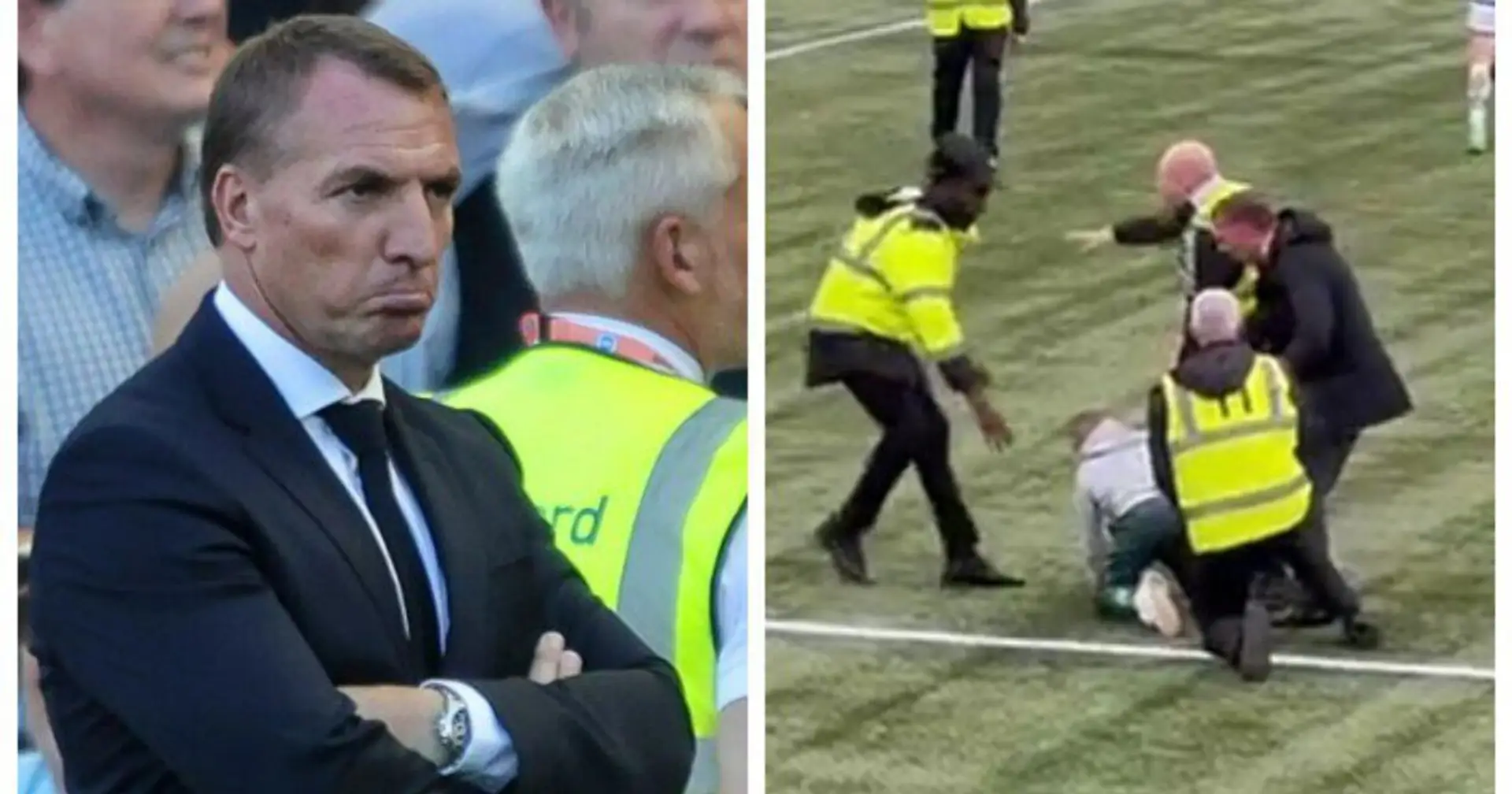 Brendan Rodgers schubste die Stewards weg, um einem jungen Fan zu helfen, der auf das Spielfeld gestürmt war