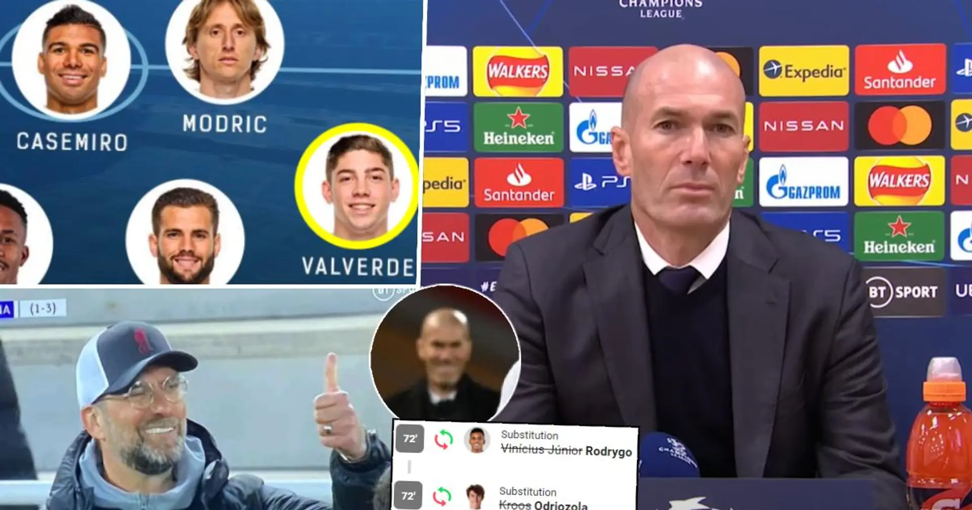 Coup de génie de Valverde et les changements au bon moment: notez les décisions de Zidane après le match nul vs Liverpool