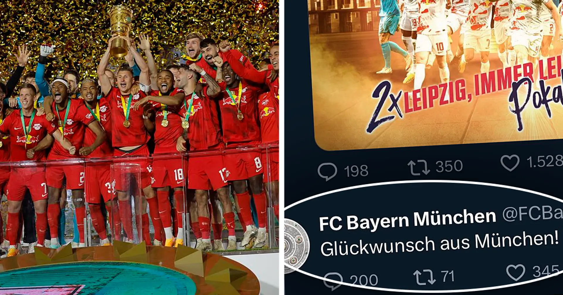 Nur drei Bundesligisten gratulierten Leipzig zum Pokalsieg: Bayern ist einer davon
