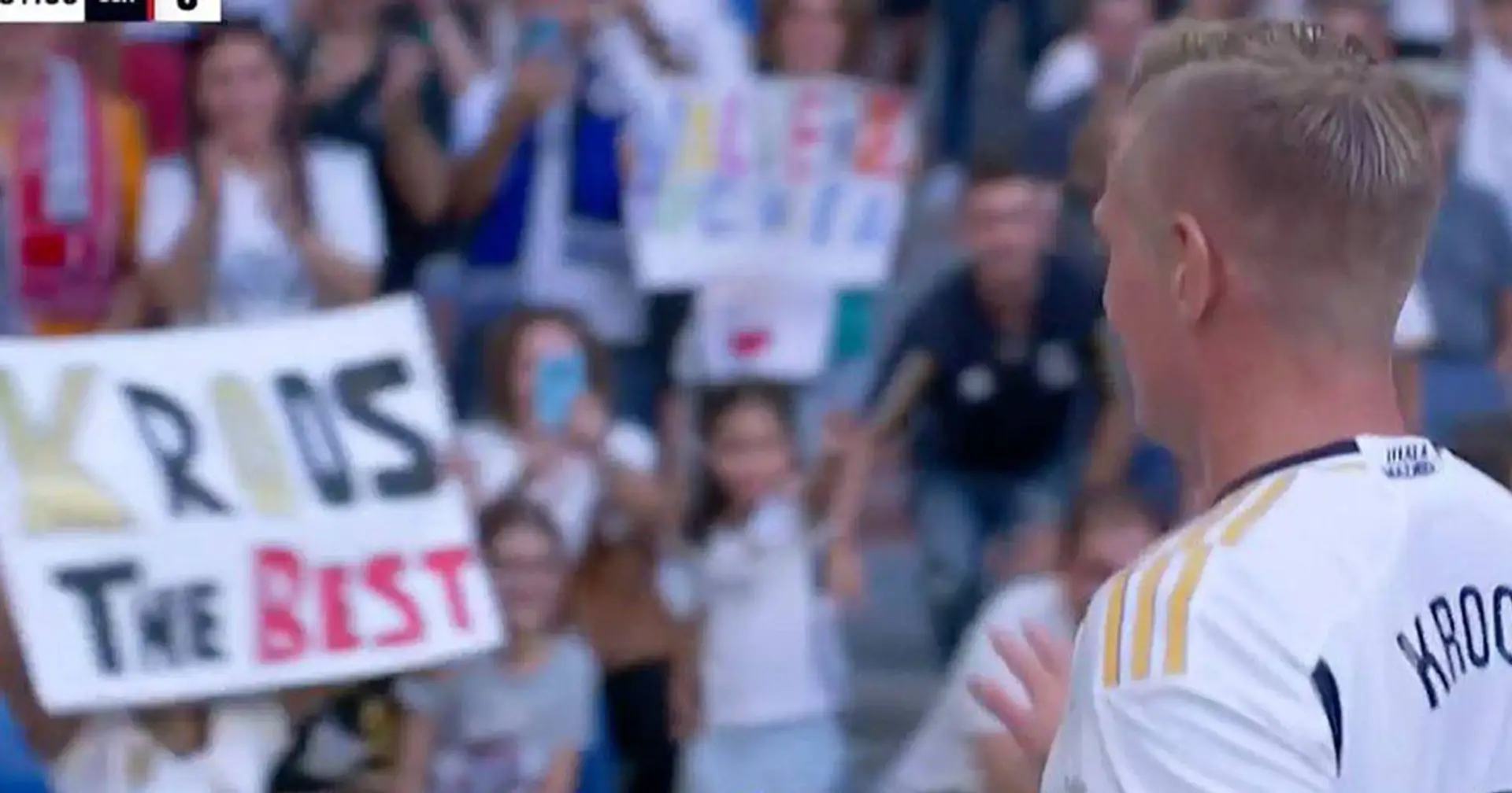 Kroos' sweet response to fan holding his banner caught on camera