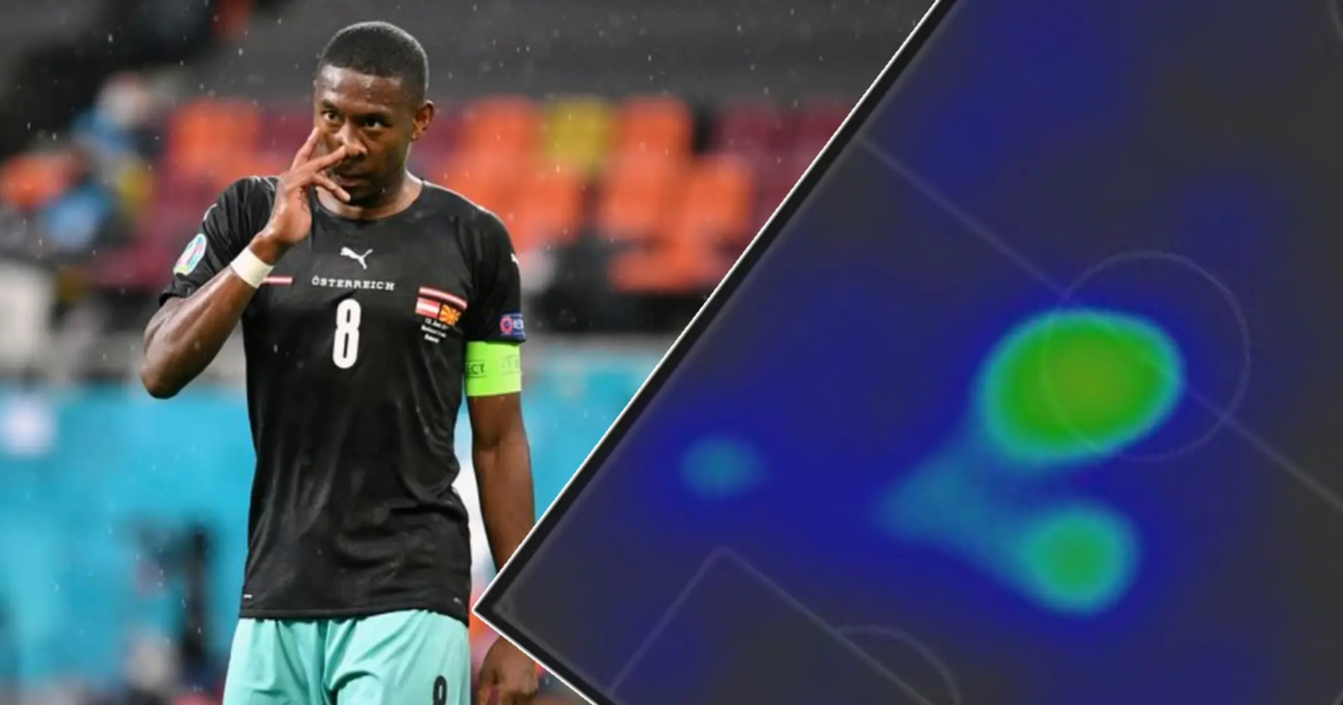 Fans notice something unusual about Alaba's display for Austria at Euro 2020 – heatmap proves them right