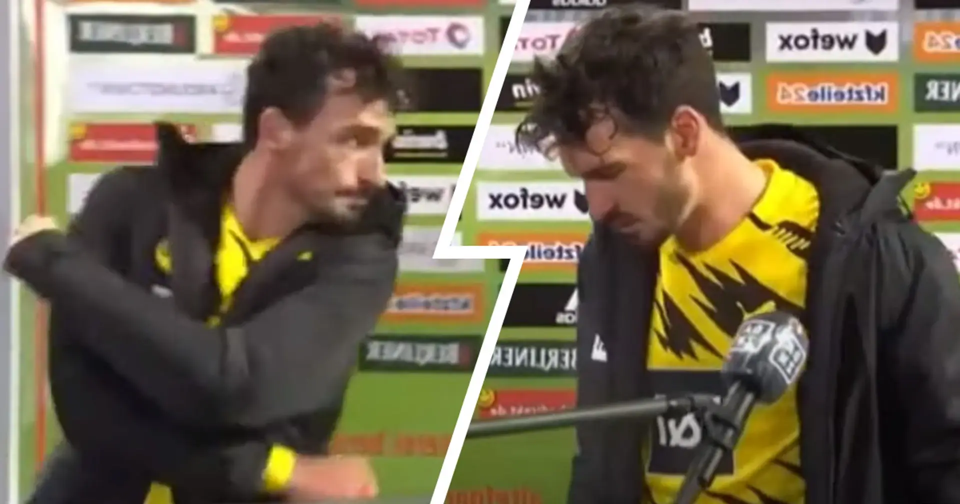 Mats Hummels punches interview advertising board in anger after Borussia Dortmund’s loss