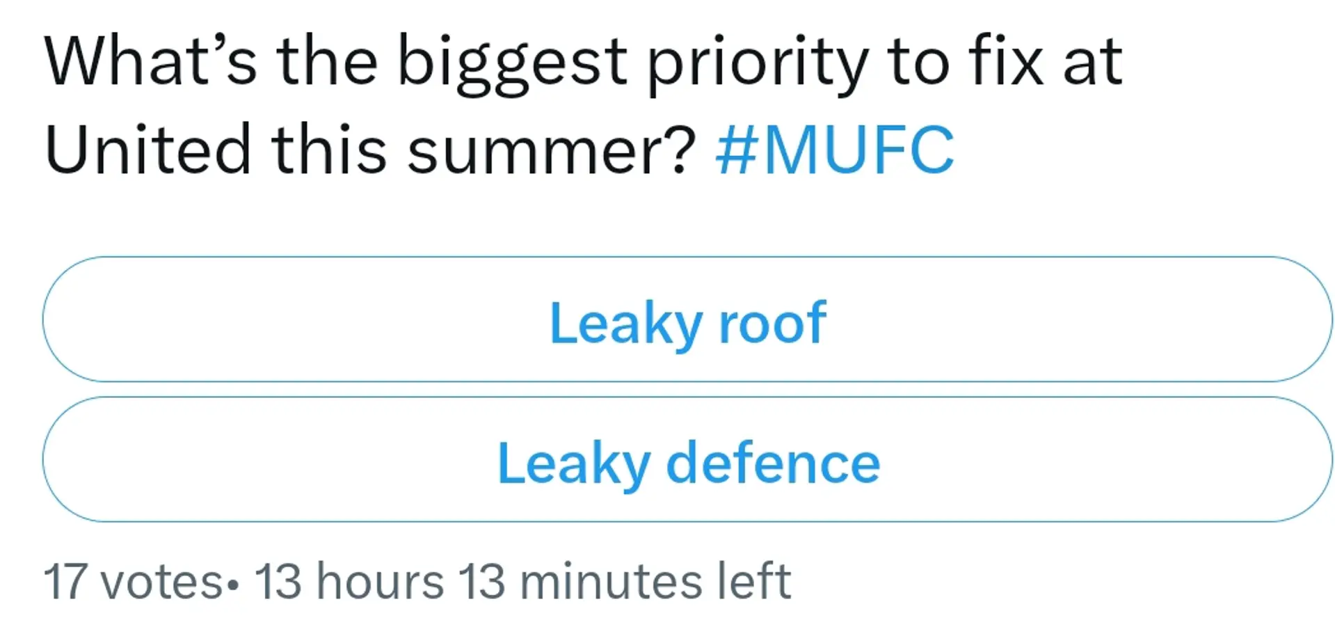 Online poll 👆i would say Get the #GlazersOut 🤷‍♂️