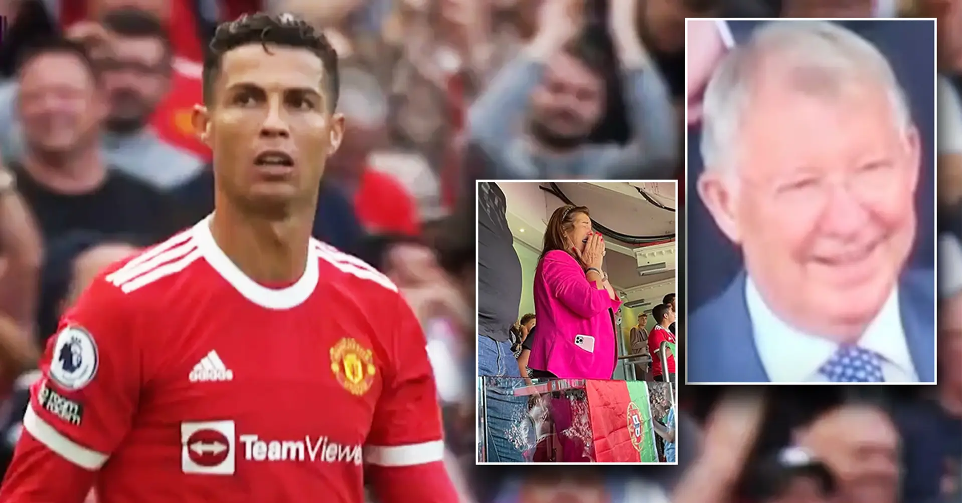 Kamera zeigt Sir Alex Ferguson und CR7s Mutter gleich nach den Toren von Cristiano Ronaldo