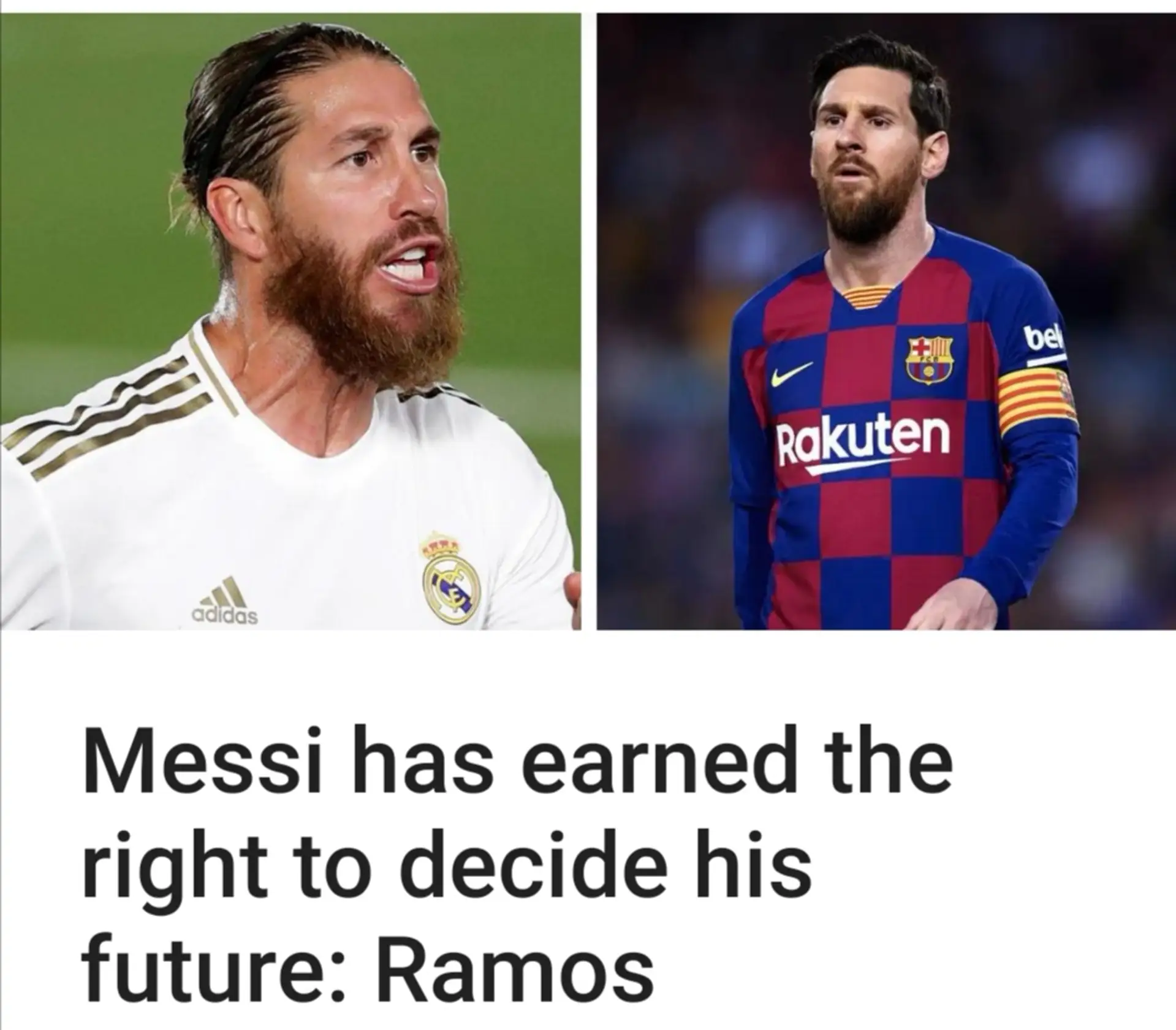 Sergio Ramos voiced his support for Messi's decision.