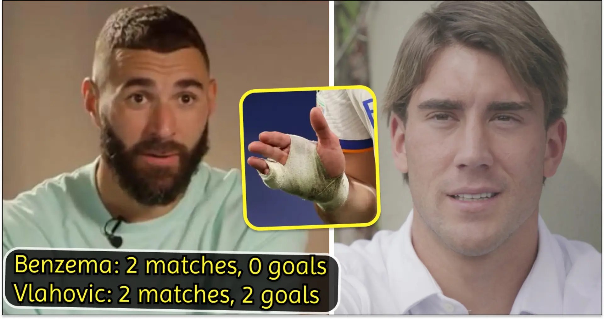 Un fan suggère que Dusan Vlahovic "a volé les superpouvoirs de Benzema" - cela a à voir avec le bandage à la main de Karim