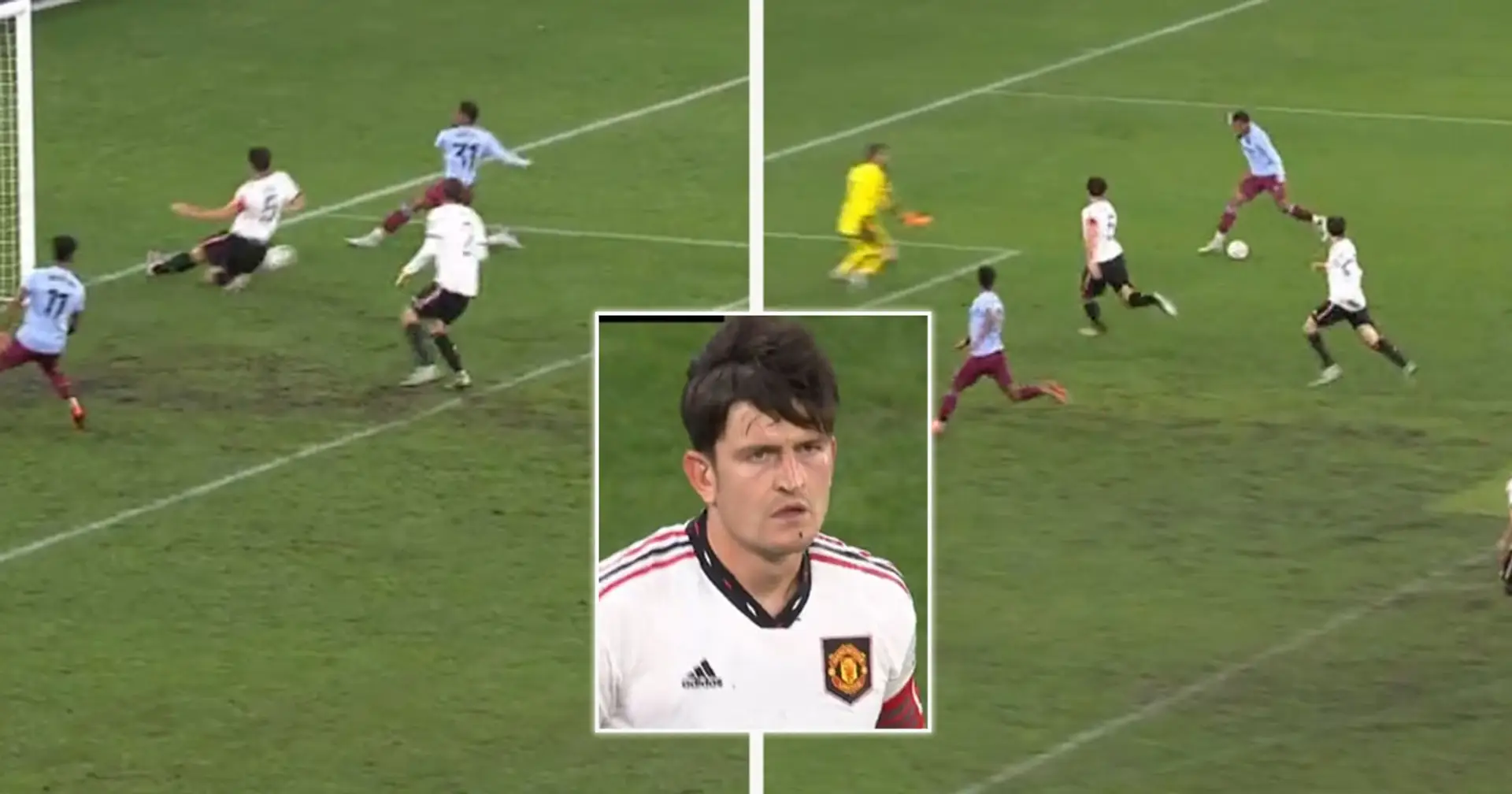 Caught on Camera: Maguire's amazing goal-saving block vs Aston Villa