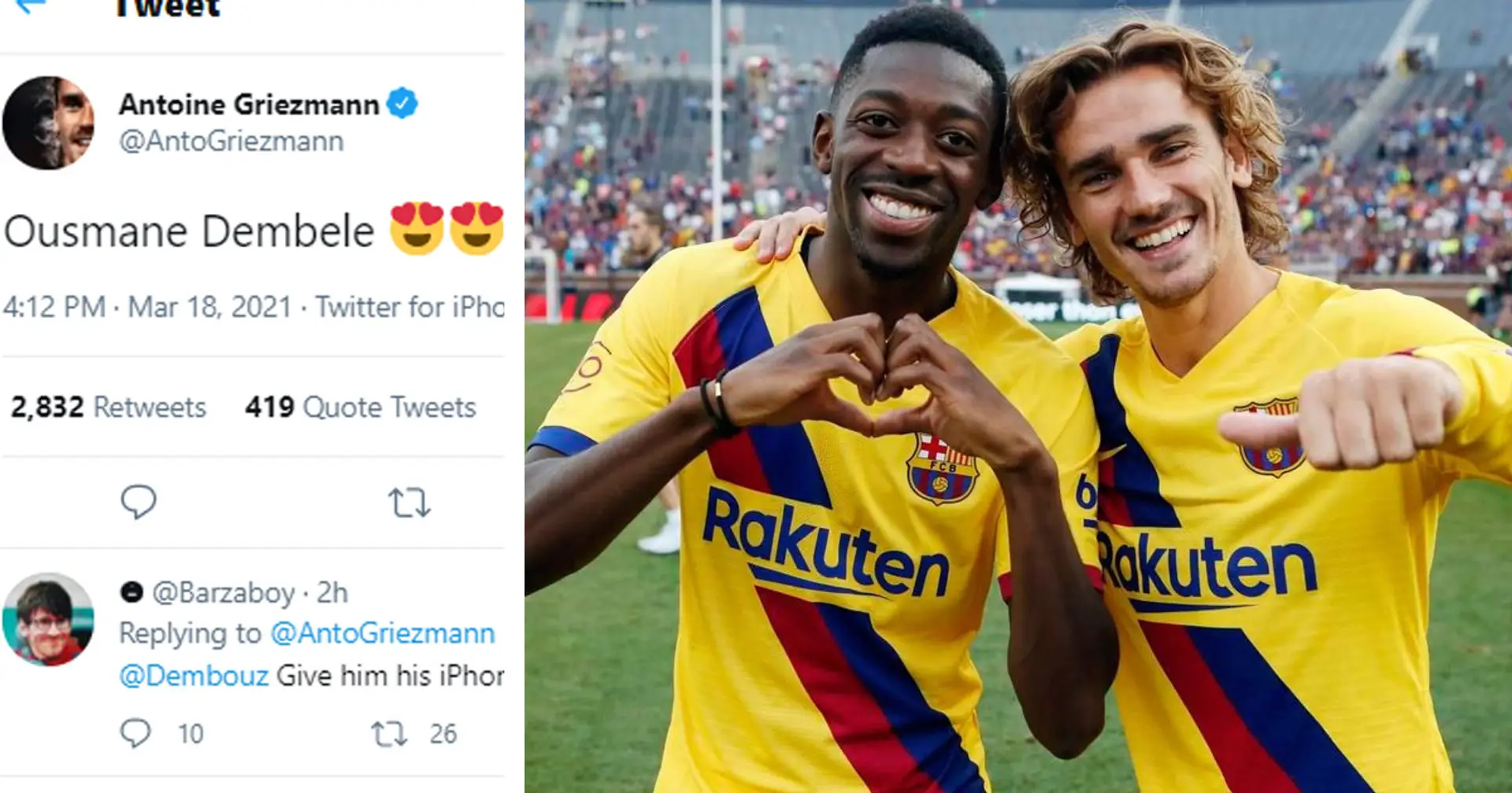 Good guy Griezmann: Antoine happy to have Dembele back in France squad